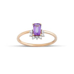 0.50 Karat Baget Ametist Pırlantalı Yüzük - RNF0308 | Renkli Taşlı Yüzükler | Ronaff Pırlanta | Tektaş Yüzük, Pırlanta Yüzük, Kolye, Küpe