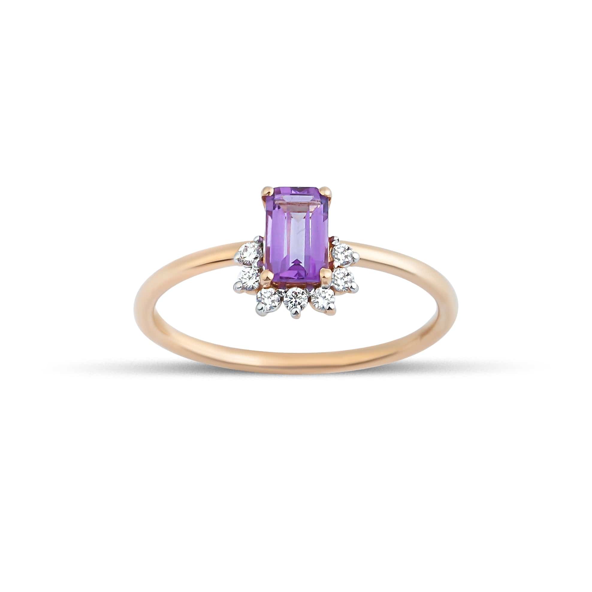 0.50 Karat Baget Ametist Pırlantalı Yüzük - RNF0308 | Renkli Taşlı Yüzükler | Ronaff Pırlanta | Tektaş Yüzük, Pırlanta Yüzük, Kolye, Küpe