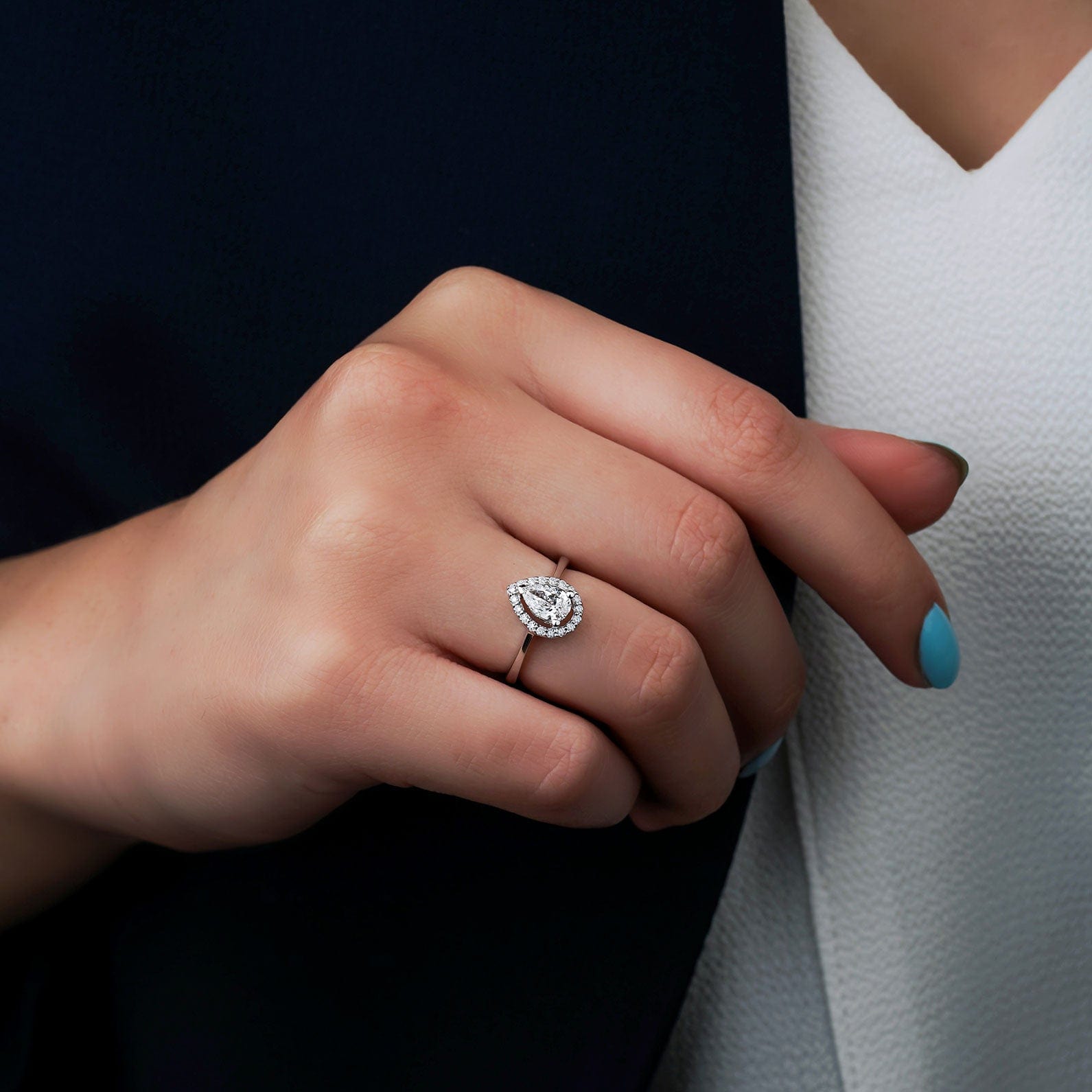 0.50 Karat Damla Kesim GIA/HRD Sertifikalı Tektaş Pırlanta Yüzük - RNF0211 | Pırlanta Yüzük | Ronaff Pırlanta | Tektaş Yüzük, Pırlanta Yüzük, Kolye, Küpe