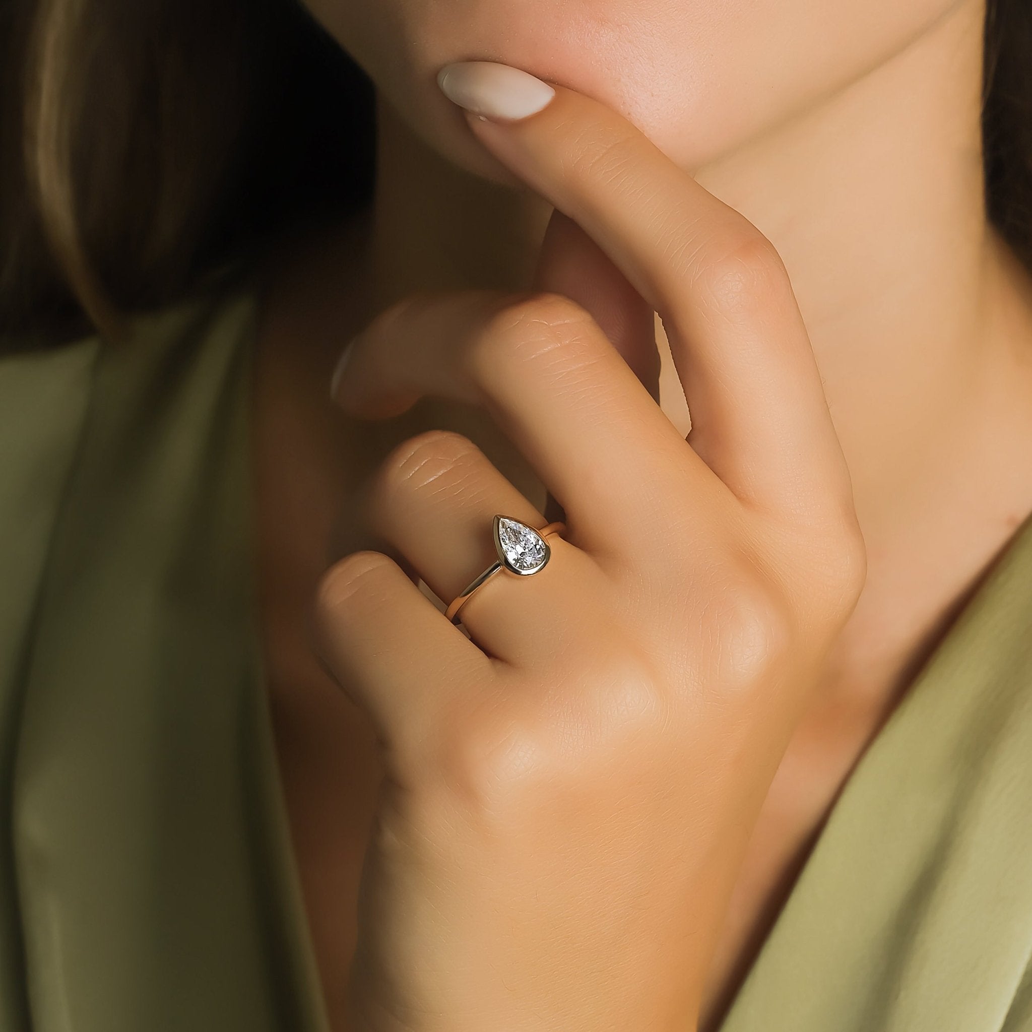 0.50 Karat Damla Kesim GIA/HRD Sertifikalı Tektaş Pırlanta Yüzük - RNF0763 | Tektaş Pırlanta | Ronaff Pırlanta | Tektaş Yüzük, Pırlanta Yüzük, Kolye, Küpe