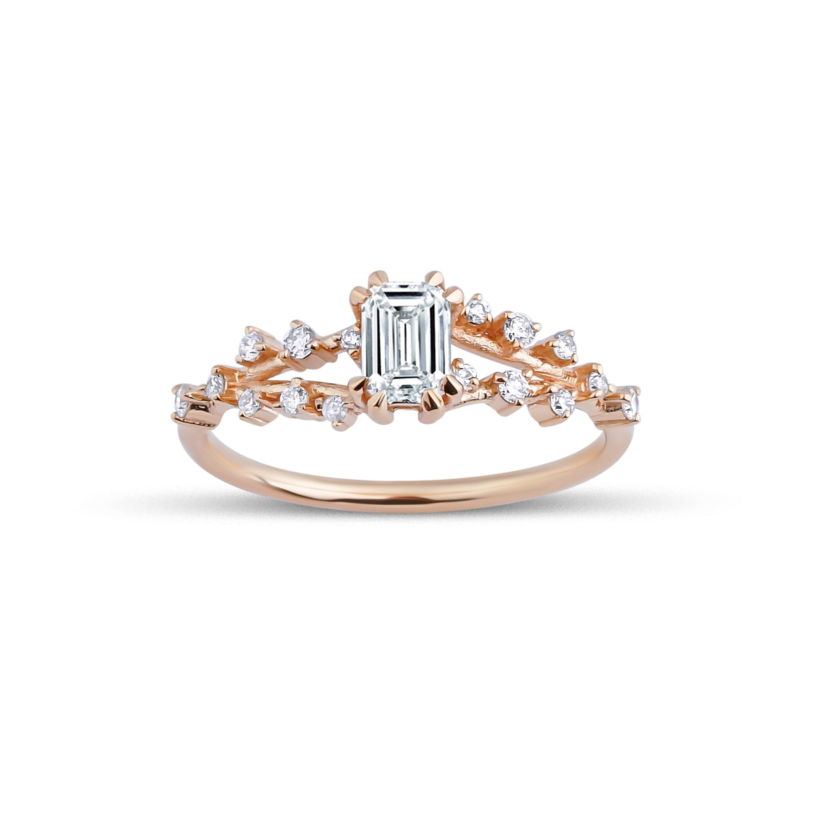 0.40 Karat Emerald & 0.10 Karat Yuvarlak Kesim GIA/HRD Sertifikalı Pırlanta Tasarım Yüzük - RNF0627 | Tektaş Yüzükler | Ronaff Pırlanta | Tektaş Yüzük, Pırlanta Yüzük, Kolye, Küpe