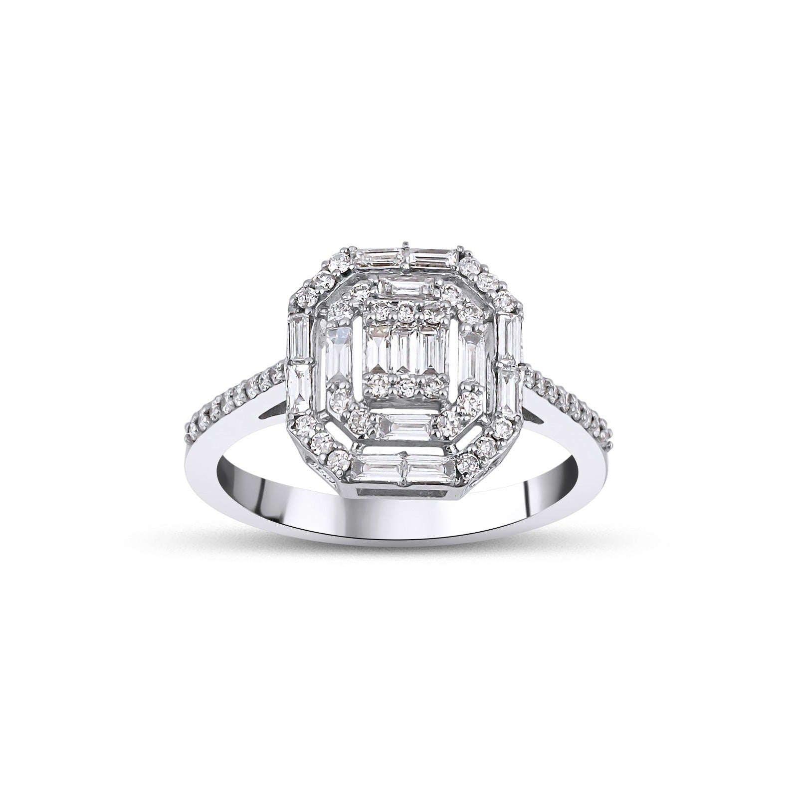 0.56 Karat Baget Kesim & 0.29 Karat Yuvarlak Kesim Pırlanta Yüzük - RNF0746 | Pırlanta Yüzük | Ronaff Pırlanta | Tektaş Yüzük, Pırlanta Yüzük, Kolye, Küpe