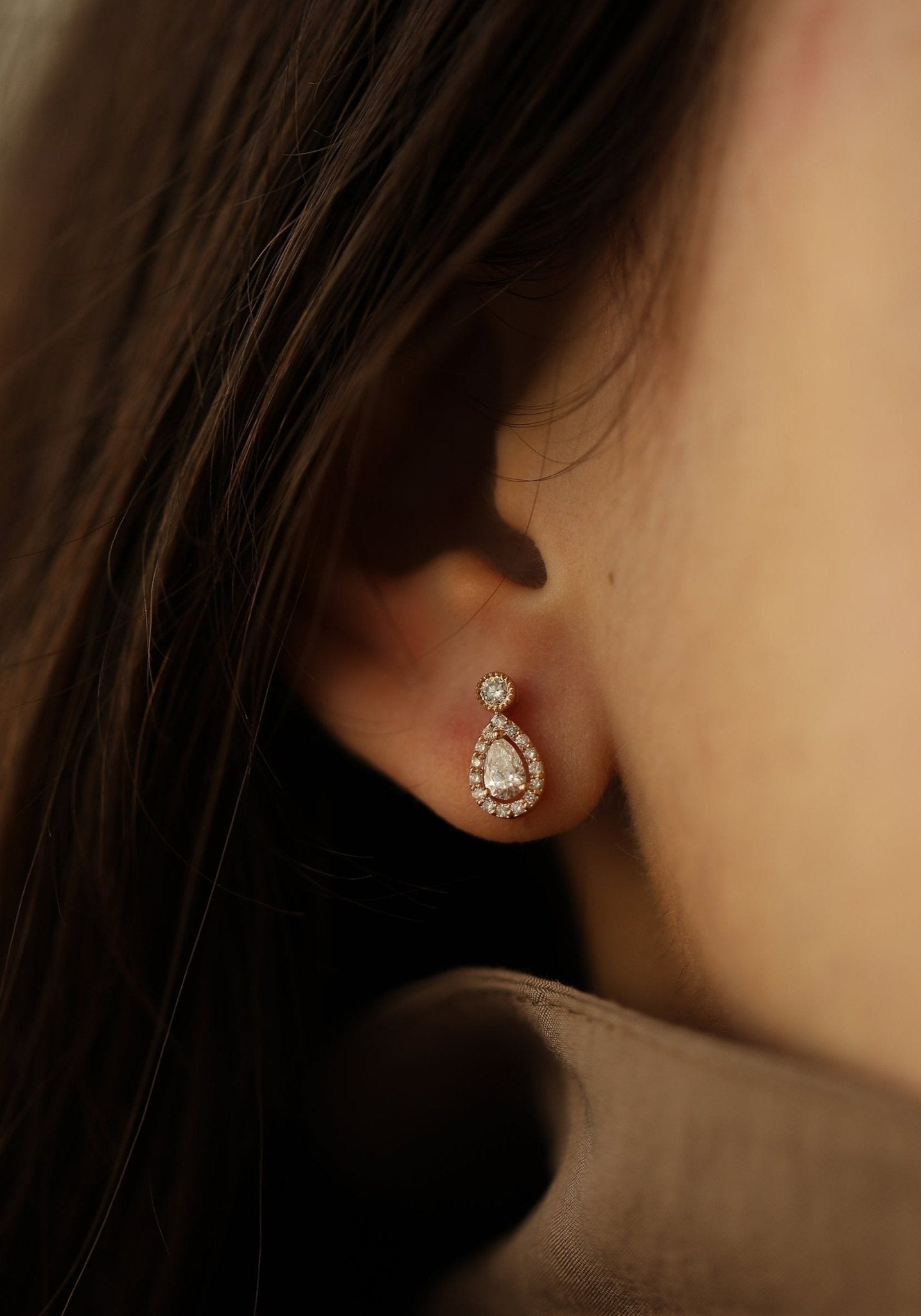 0.40 Karat Damla & 0.20 Karat Yuvarlak Kesim Pırlanta Küpe - RNF0678 | Pırlanta Küpe | Ronaff Pırlanta | Tektaş Yüzük, Pırlanta Yüzük, Kolye, Küpe