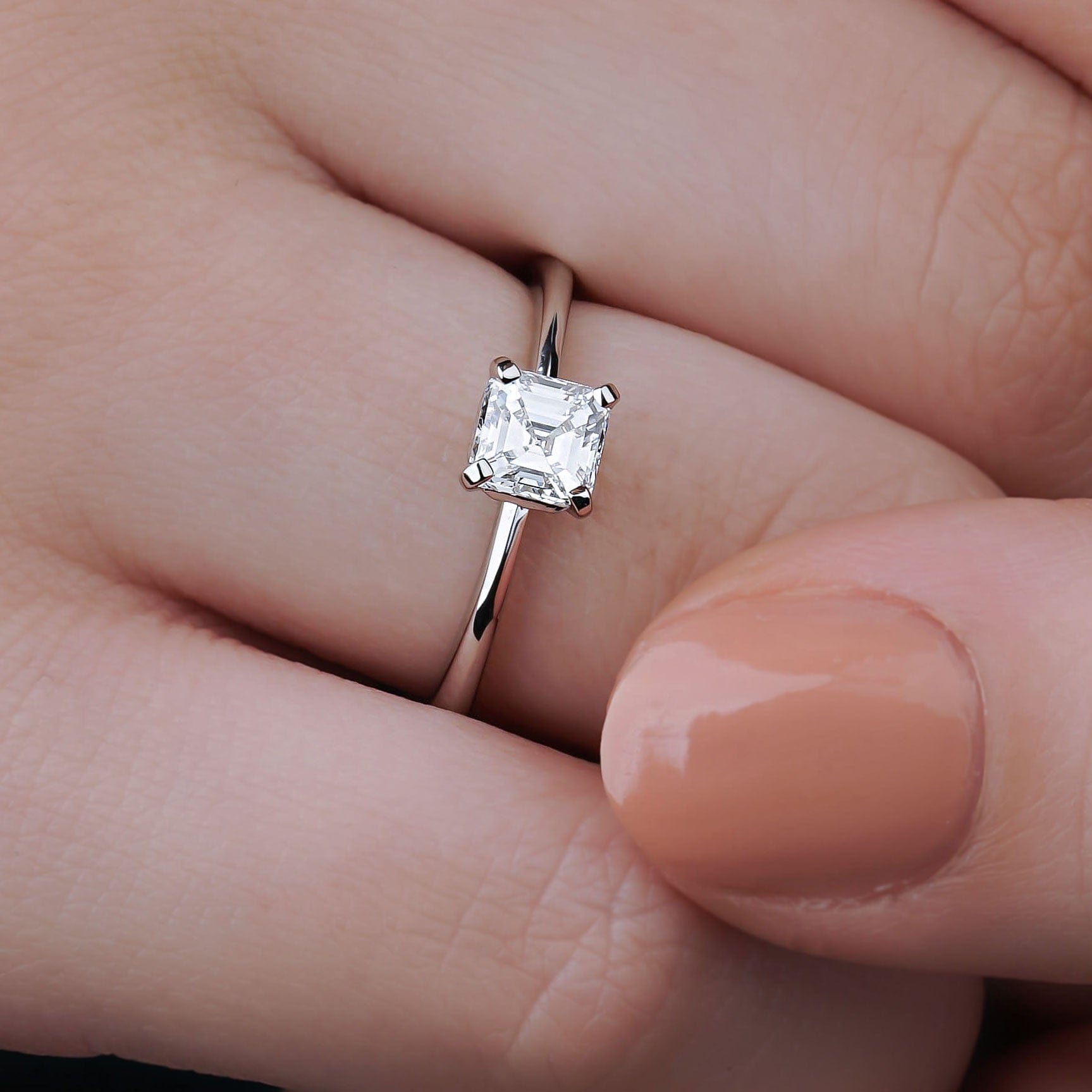 0.60 Karat ASSCHER Kesim Tektaş Pırlanta Yüzük - RNF0374 | Tektaş Pırlanta | Ronaff Pırlanta | Tektaş Yüzük, Pırlanta Yüzük, Kolye, Küpe