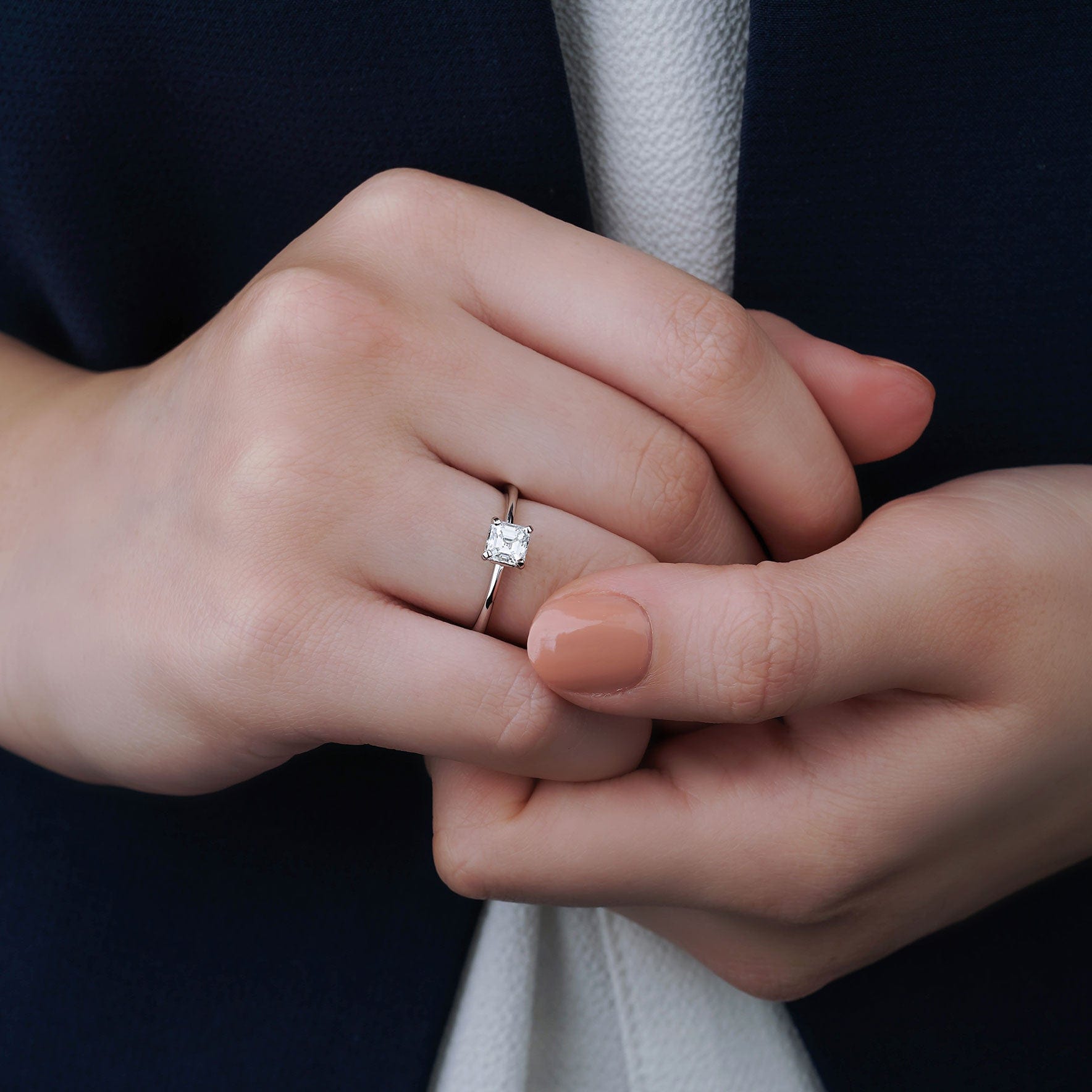 0.60 Karat ASSCHER Kesim Tektaş Pırlanta Yüzük - RNF0374 | Tektaş Pırlanta | Ronaff Pırlanta | Tektaş Yüzük, Pırlanta Yüzük, Kolye, Küpe