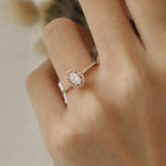 0.62 Karat Oval Kesim Halo Pırlanta Yüzük - RNF0647 | Tektaş Pırlanta | Ronaff Pırlanta | Tektaş Yüzük, Pırlanta Yüzük, Kolye, Küpe