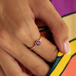 0.68 Karat Yuvarlak Ametist Yüzük - RNF0246 | Renkli Pırlantalı Yüzükler | Ronaff Pırlanta | Tektaş Yüzük, Pırlanta Yüzük, Kolye, Küpe