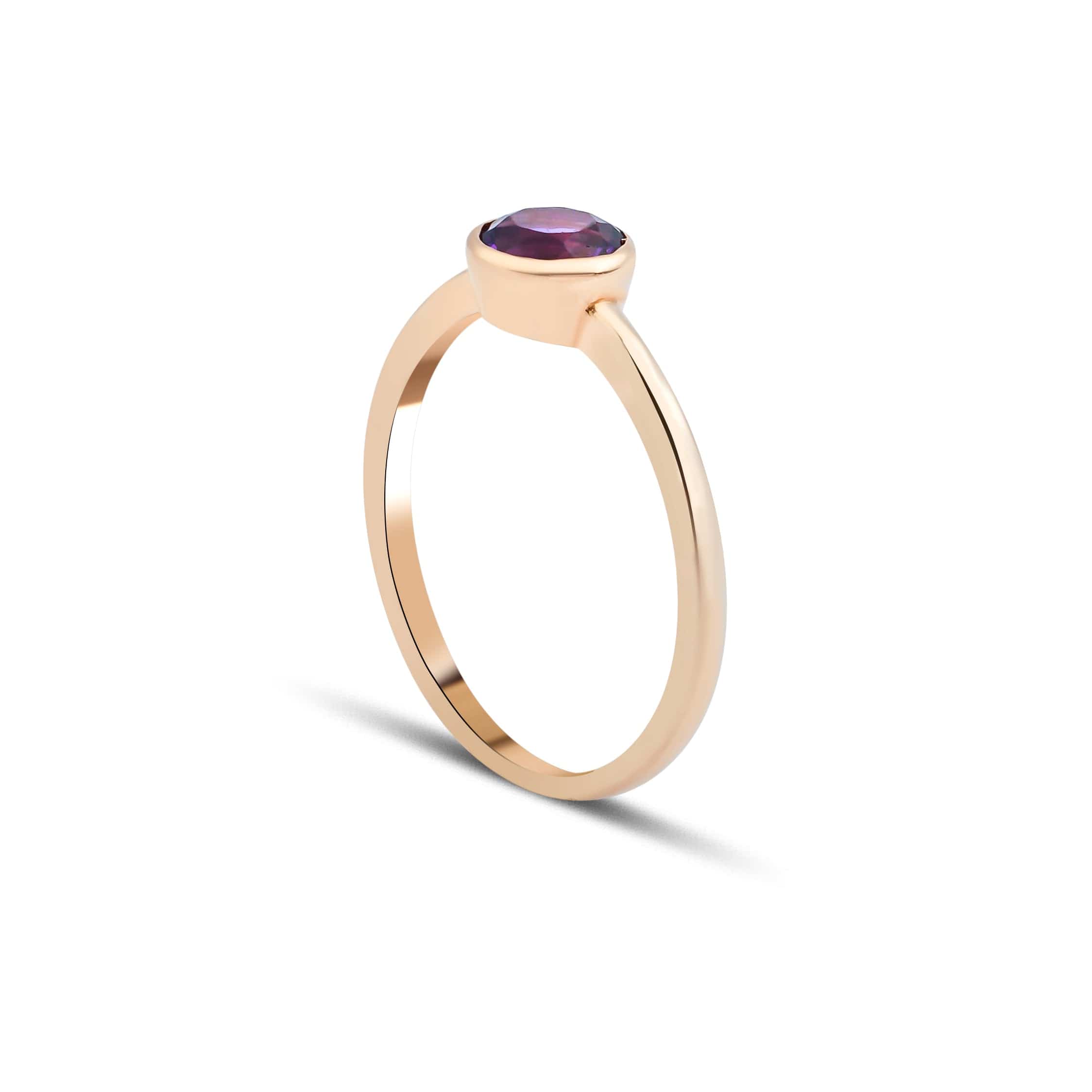 0.68 Karat Yuvarlak Ametist Yüzük - RNF0246 | Renkli Pırlantalı Yüzükler | Ronaff Pırlanta | Tektaş Yüzük, Pırlanta Yüzük, Kolye, Küpe