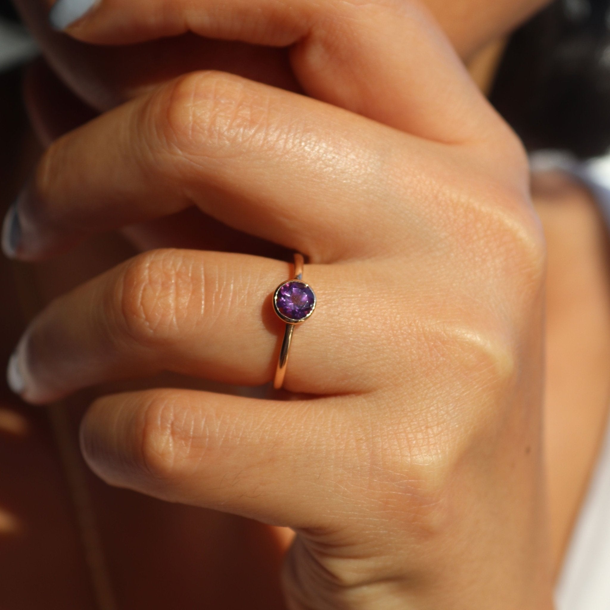 0.68 Karat Yuvarlak Ametist Yüzük - RNF0246 | Renkli Pırlantalı Yüzükler | Ronaff Pırlanta | Tektaş Yüzük, Pırlanta Yüzük, Kolye, Küpe
