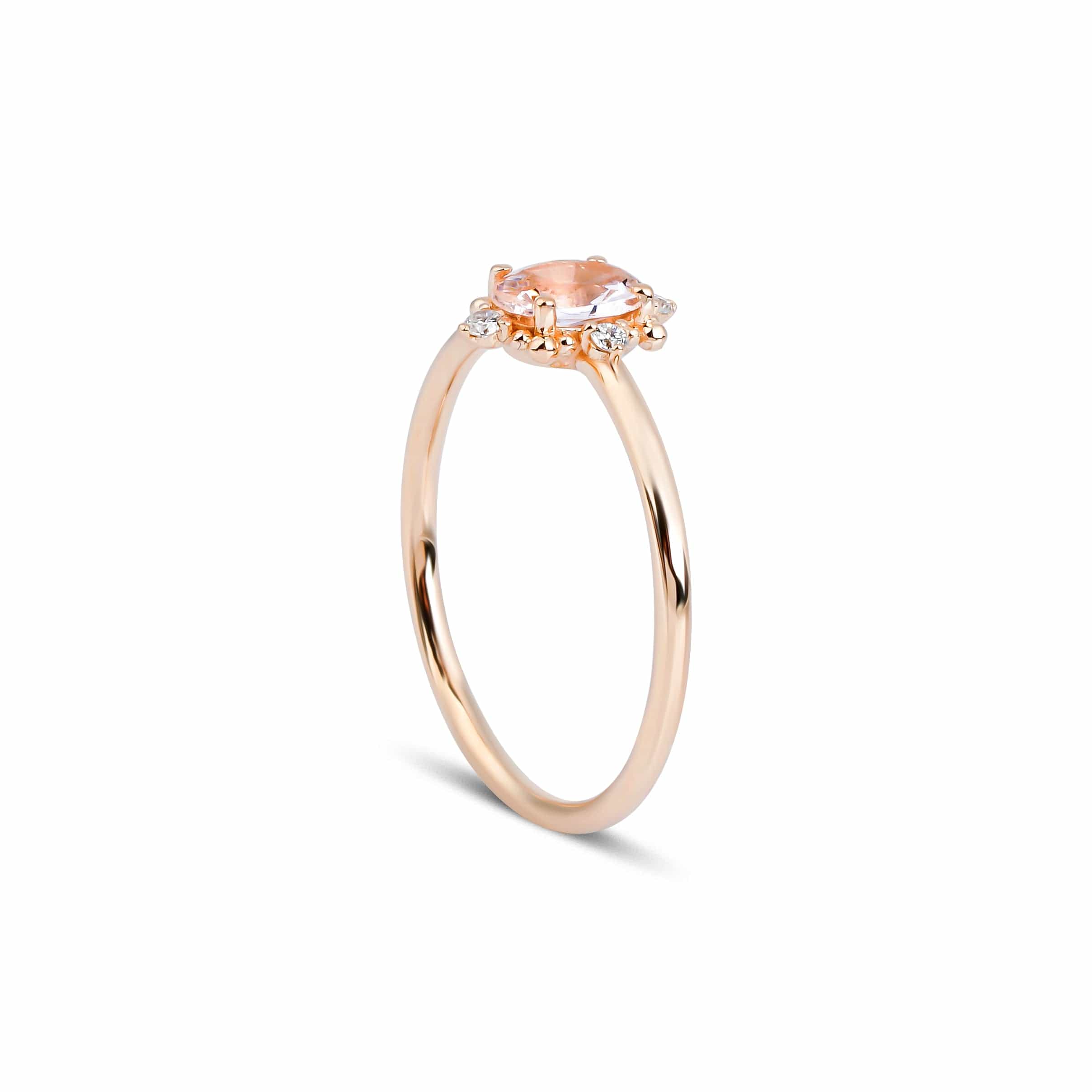 Oval Morganit Pırlanta Yüzük - RNF0397 | Renkli Taşlı Yüzükler | Ronaff Pırlanta | Tektaş Yüzük, Pırlanta Yüzük, Kolye, Küpe