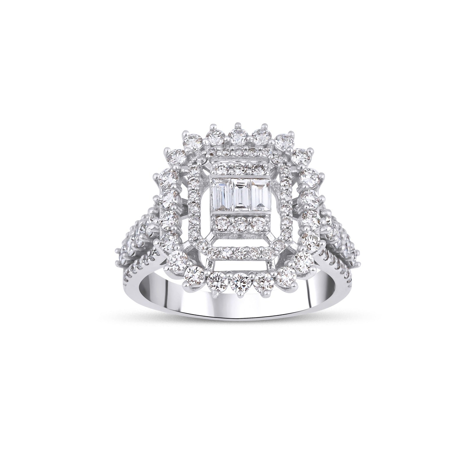 0.75 Karat Yuvarlak Kesim & 0.12 Karat Baget Kesim Pırlanta Yüzük - RNF0742 | Pırlanta Yüzük | Ronaff Pırlanta | Tektaş Yüzük, Pırlanta Yüzük, Kolye, Küpe