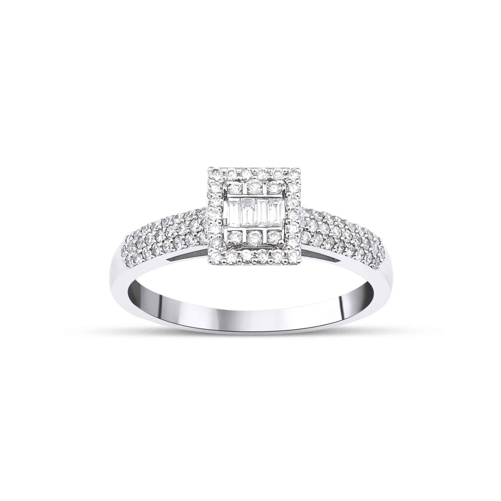 0.60 Karat Yuvarlak Kesim & 0.16 Karat Baget Kesim Pırlanta Tektaş Yüzük - RNF0749 | Pırlanta Yüzük | Ronaff Pırlanta | Tektaş Yüzük, Pırlanta Yüzük, Kolye, Küpe