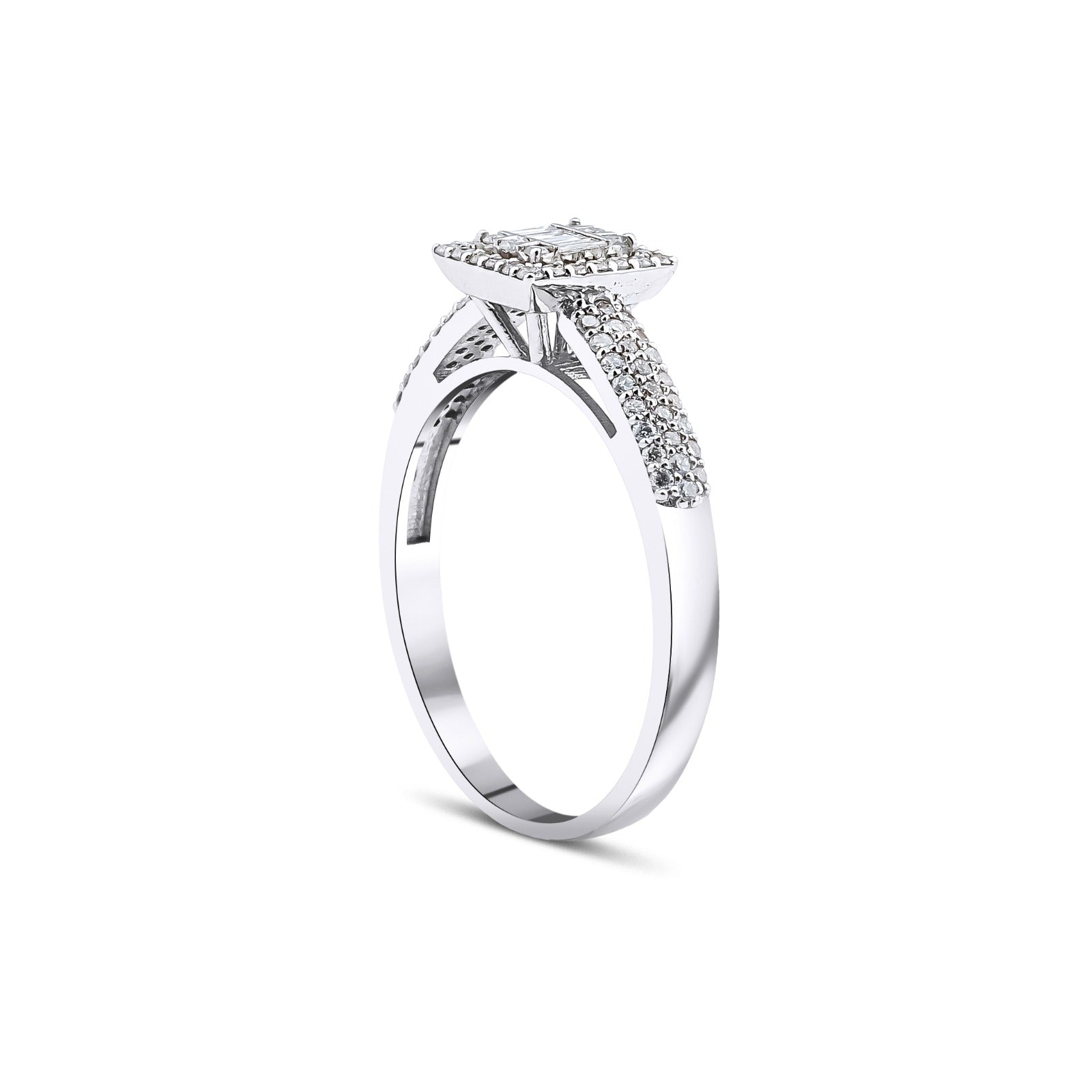 0.60 Karat Yuvarlak Kesim & 0.16 Karat Baget Kesim Pırlanta Tektaş Yüzük - RNF0749 | Pırlanta Yüzük | Ronaff Pırlanta | Tektaş Yüzük, Pırlanta Yüzük, Kolye, Küpe