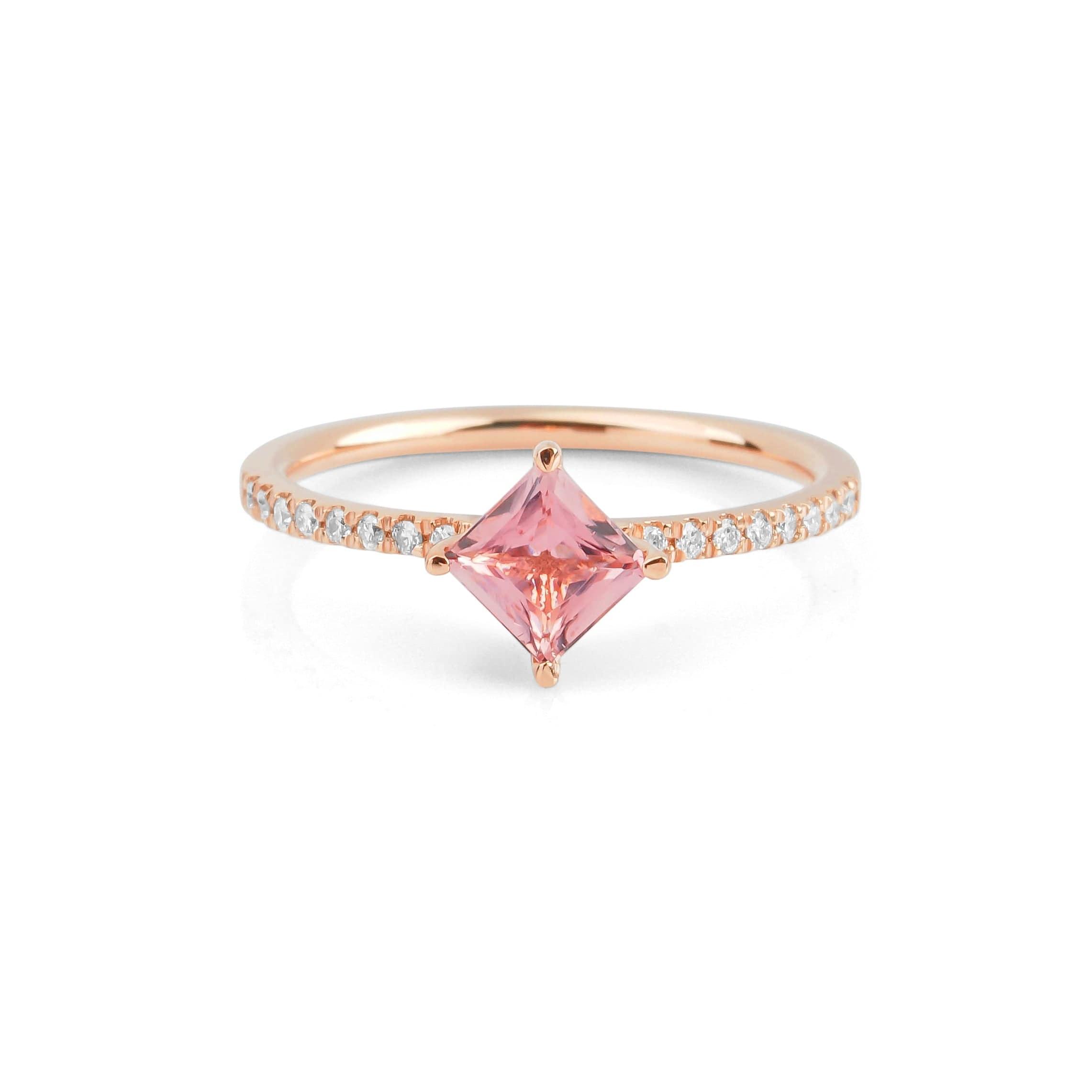 0.78 Karat Pembe Turmalin Pırlantalı Yüzük - RNF0099 | Renkli Taşlı Yüzükler | Ronaff Pırlanta | Tektaş Yüzük, Pırlanta Yüzük, Kolye, Küpe