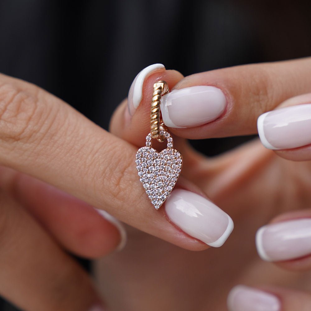 0.82 Karat Pırlantalı Özel Tasarım Kalp Küpe - RNF0510 | Pırlanta Küpe | Ronaff Pırlanta | Tektaş Yüzük, Pırlanta Yüzük, Kolye, Küpe