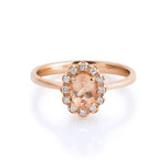 0.88 Karat Oval Morganit & 0.12 Karat Çevre Pırlantalı Yüzük - RNF0121 | Renkli Taşlı Yüzükler | Ronaff Pırlanta | Tektaş Yüzük, Pırlanta Yüzük, Kolye, Küpe