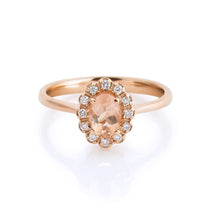 0.88 Karat Oval Morganit & 0.12 Karat Çevre Pırlantalı Yüzük - RNF0121 | Renkli Taşlı Yüzükler | Ronaff Pırlanta | Tektaş Yüzük, Pırlanta Yüzük, Kolye, Küpe