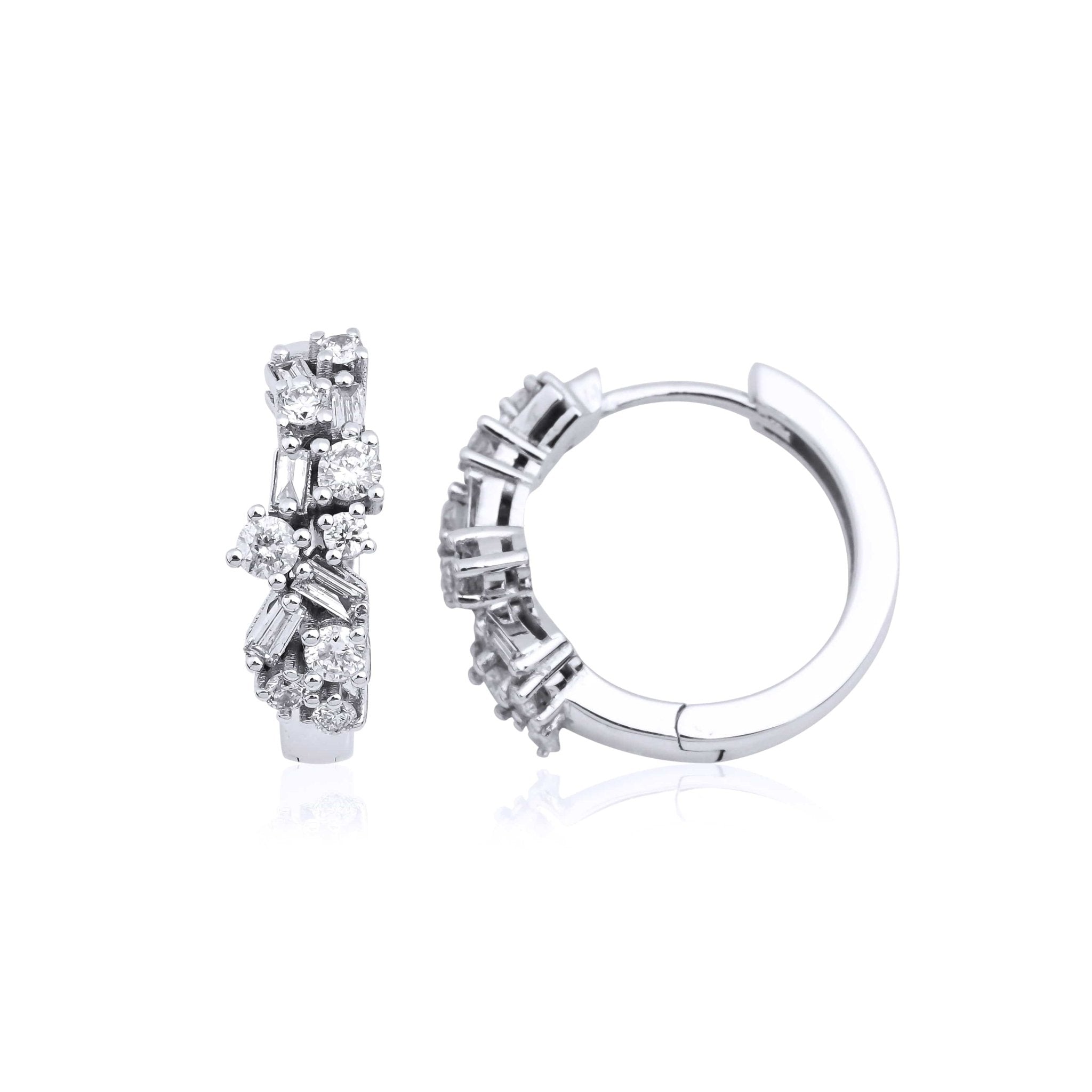 0.96 Karat Baget Pırlantalı Tasarım Halka Küpe - RNF0127 | Pırlanta Küpe | Ronaff Pırlanta | Tektaş Yüzük, Pırlanta Yüzük, Kolye, Küpe