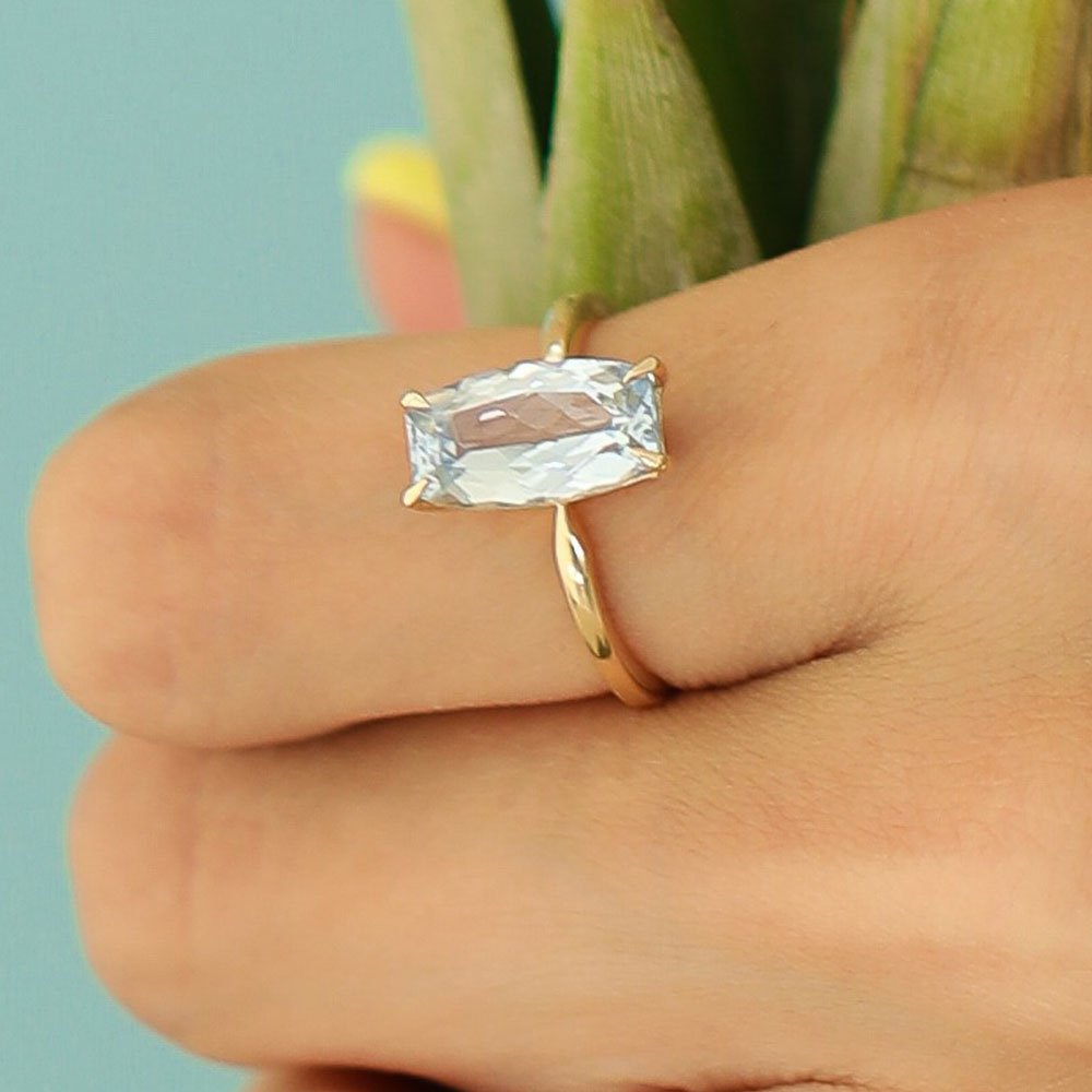 1.68 Karat Mavi Topaz Özel Kesim ve Tasarım Tektaş Yüzük - RNF0701 | Tasarım Yüzük | Ronaff Pırlanta | Tektaş Yüzük, Pırlanta Yüzük, Kolye, Küpe