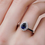 1.00 Karat Damla Kesim Safir Pırlantalı Yüzük - RNF0382 | Renkli Taşlı Yüzükler | Ronaff Pırlanta | Tektaş Yüzük, Pırlanta Yüzük, Kolye, Küpe