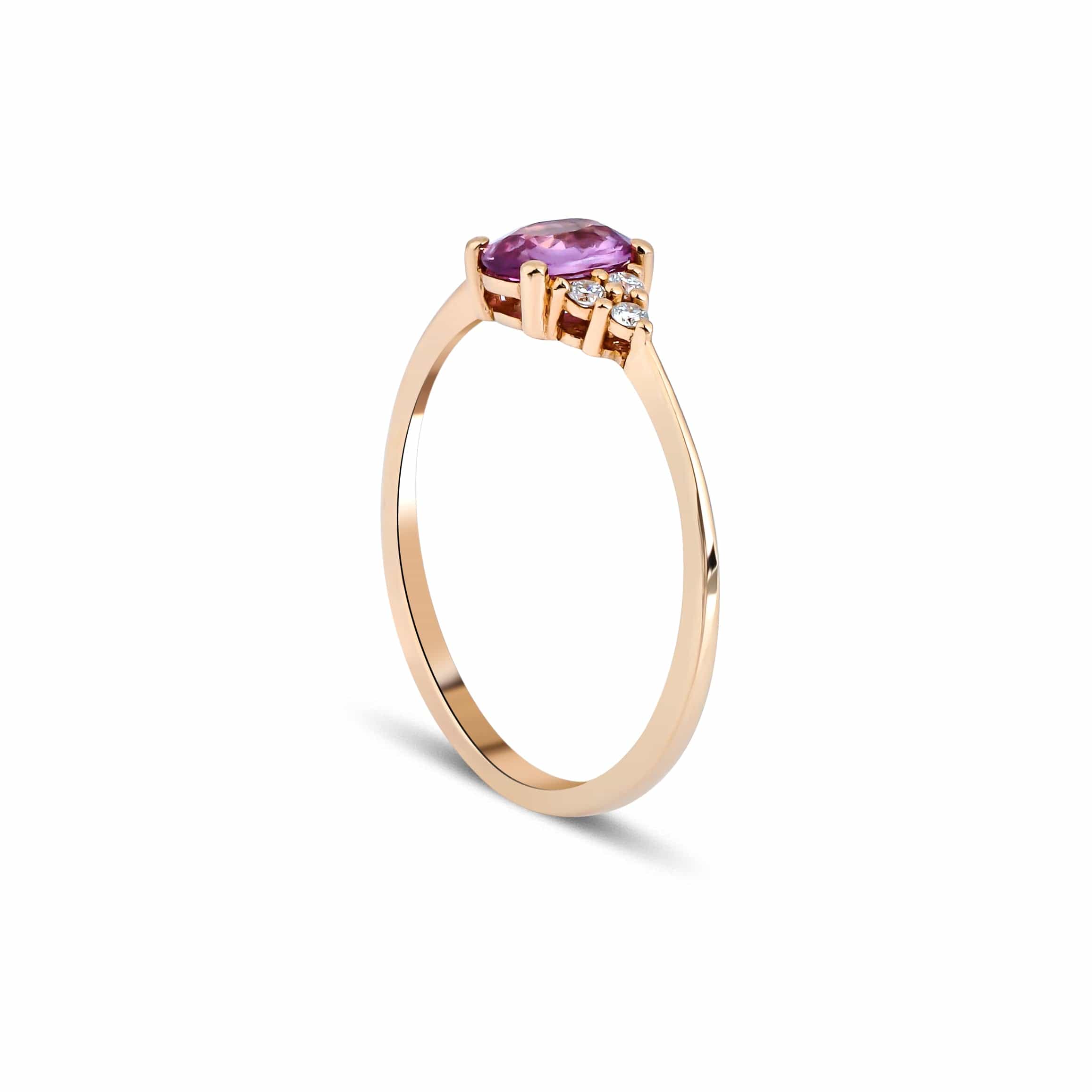 1.00 Karat Oval Pembe Safir Pırlanta Yüzük - RNF0444 | Renkli Taşlı Yüzükler | Ronaff Pırlanta | Tektaş Yüzük, Pırlanta Yüzük, Kolye, Küpe