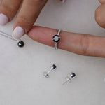 0.20 Karat Siyah Pırlantalı Tektaş Küpe - RNF0625 | Pırlanta Küpe | Ronaff Pırlanta | Tektaş Yüzük, Pırlanta Yüzük, Kolye, Küpe