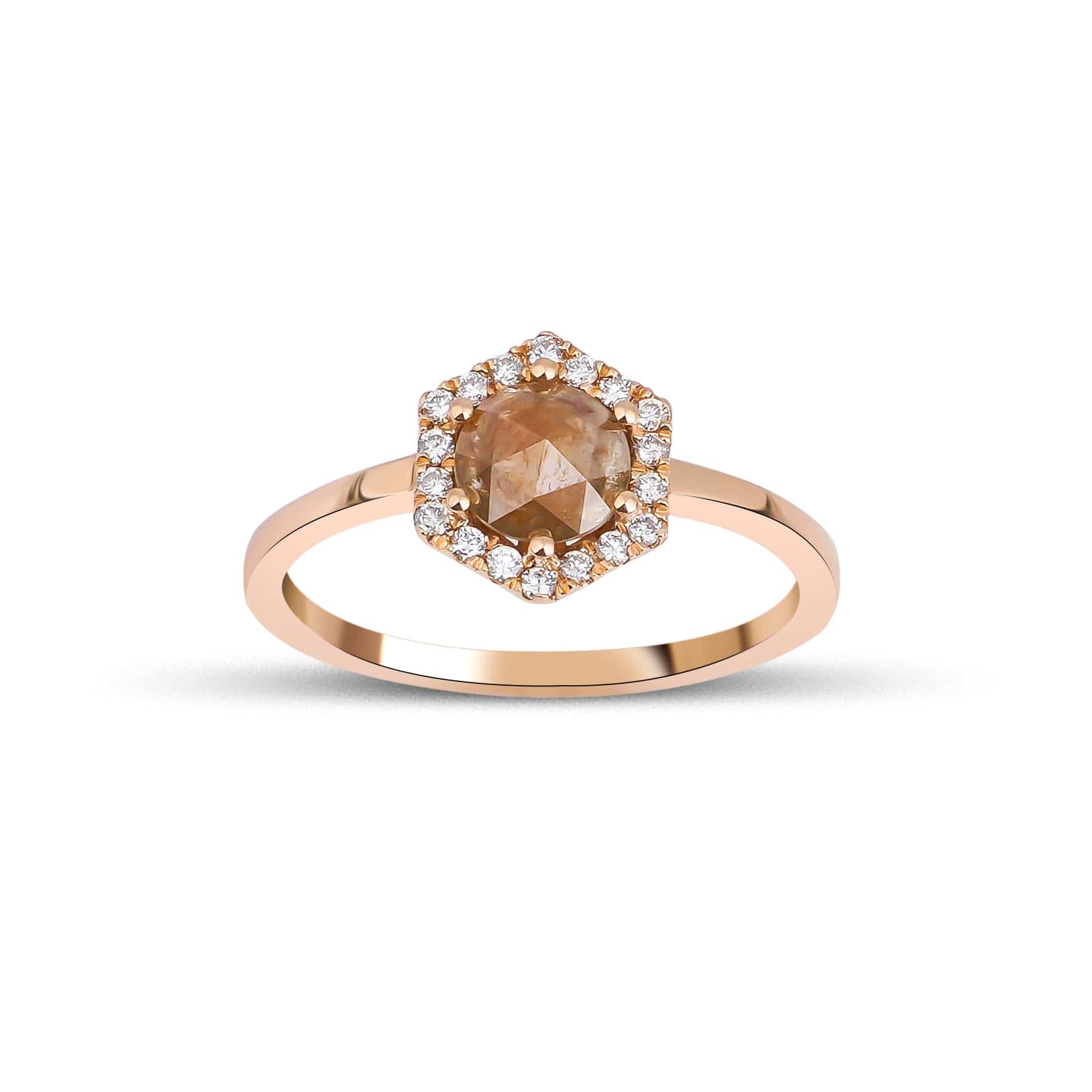 1.08 Karat Salt and Pepper Pırlantalı Yüzük (Karamel) - RNF0539 | Tektaş Pırlanta | Ronaff Pırlanta | Tektaş Yüzük, Pırlanta Yüzük, Kolye, Küpe