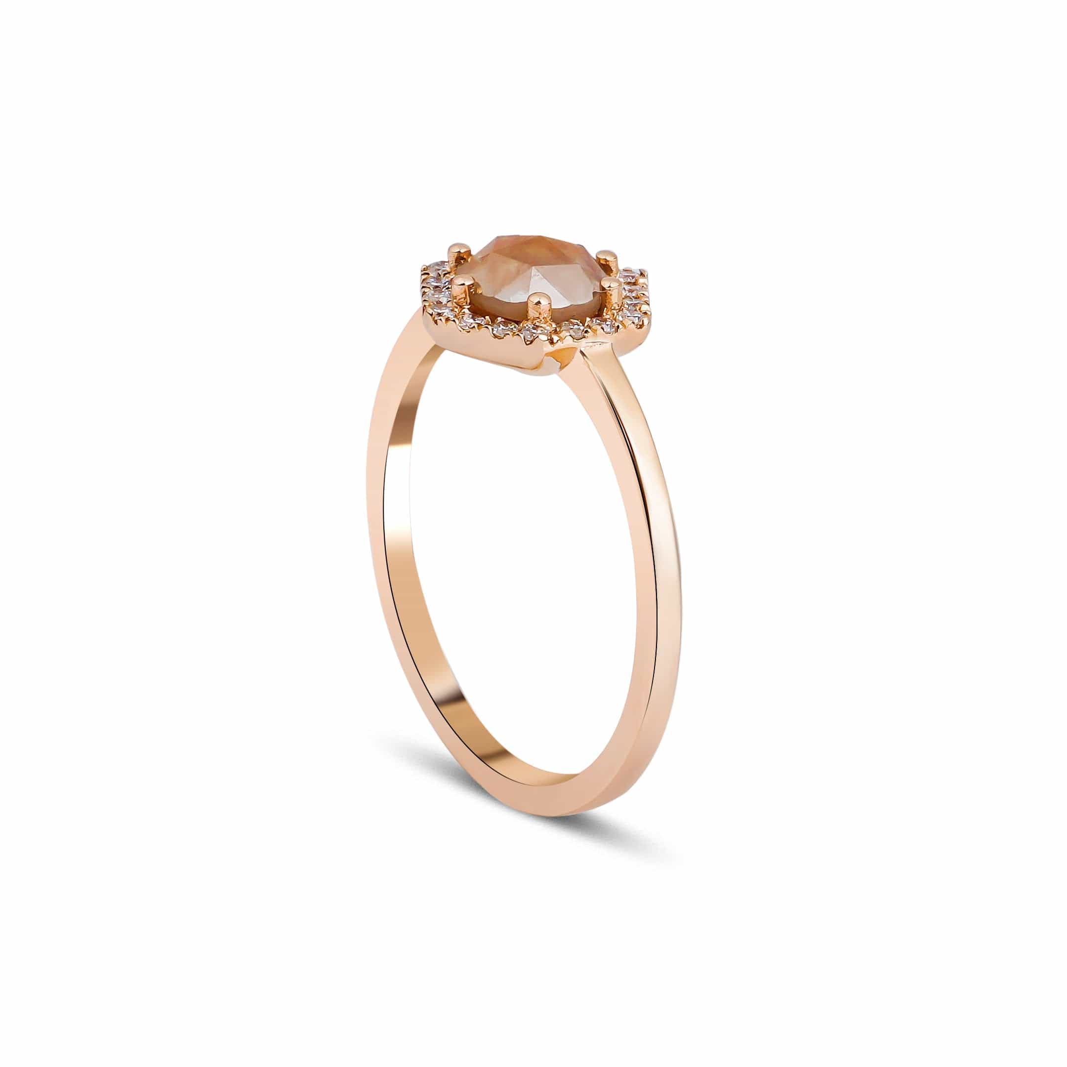 1.08 Karat Salt and Pepper Pırlantalı Yüzük (Karamel) - RNF0539 | Tektaş Pırlanta | Ronaff Pırlanta | Tektaş Yüzük, Pırlanta Yüzük, Kolye, Küpe