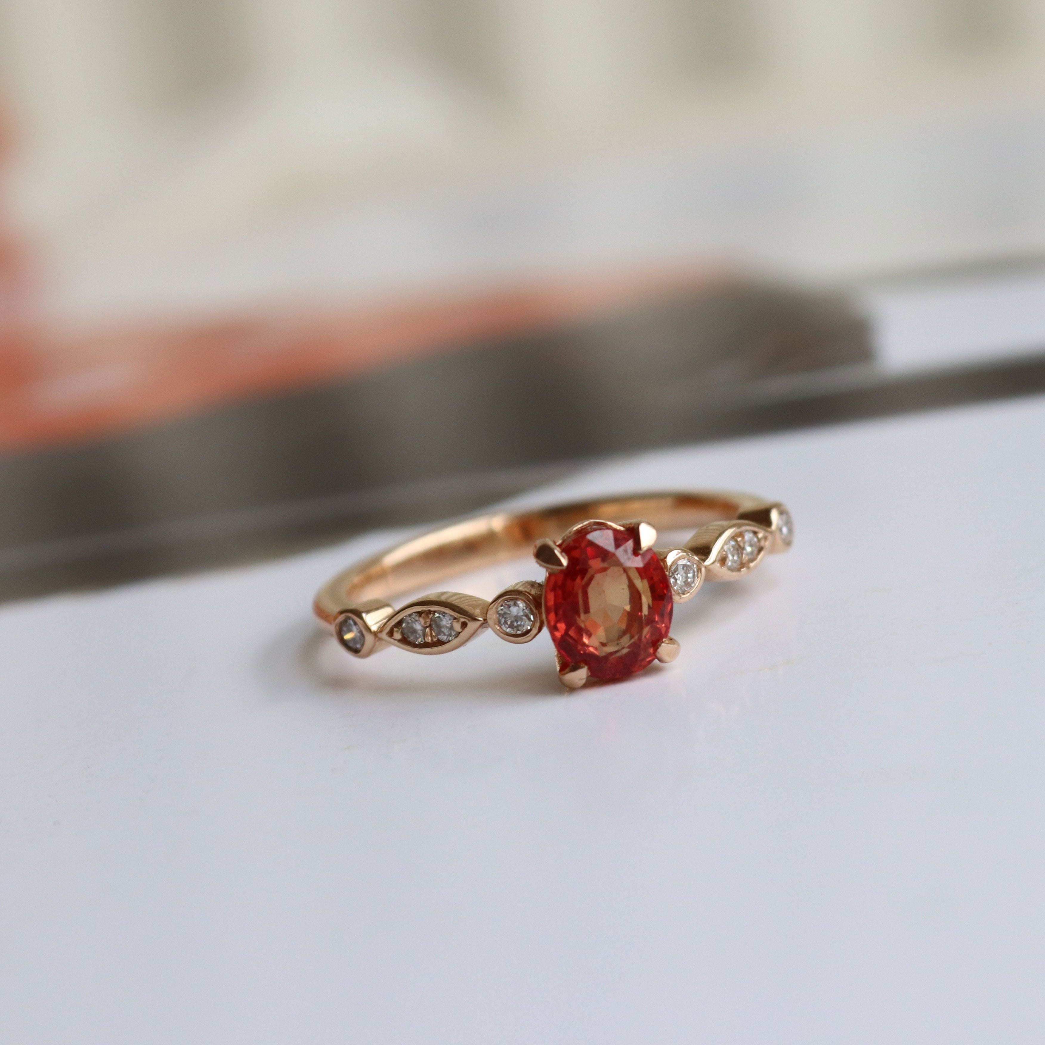 1.12 Karat Orange Safir Pırlantalı Yüzük - RNF0238 | Renkli Pırlantalı Yüzükler | Ronaff Pırlanta | Tektaş Yüzük, Pırlanta Yüzük, Kolye, Küpe