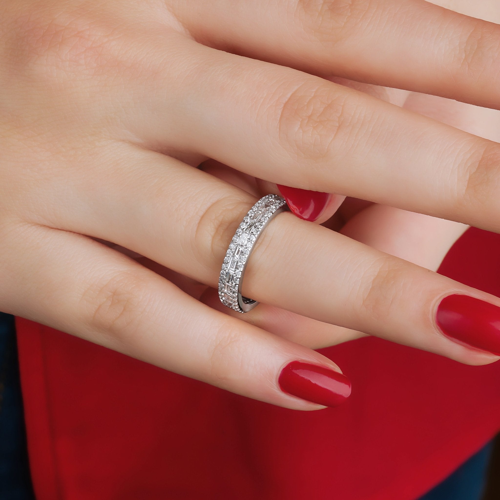 0.74 Karat & 0.44 Karat Baget Pırlantalı Tamtur Yüzük - RNF0133 | Tamtur Pırlanta Yüzük | Ronaff Pırlanta | Tektaş Yüzük, Pırlanta Yüzük, Kolye, Küpe