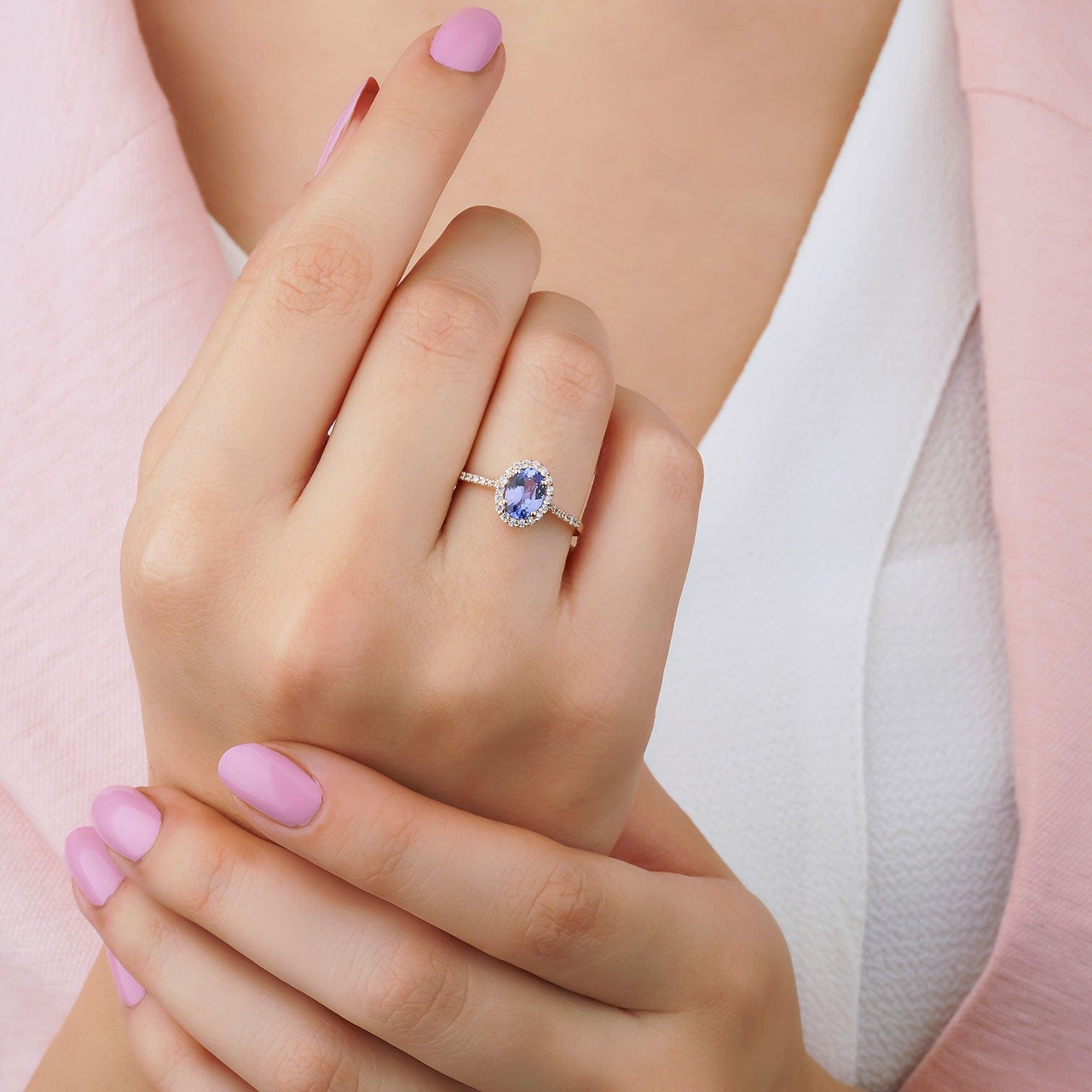 1.20 Karat Oval Tanzanit Pırlanta Yüzük - RNF0342 | Renkli Taşlı Yüzükler | Ronaff Pırlanta | Tektaş Yüzük, Pırlanta Yüzük, Kolye, Küpe