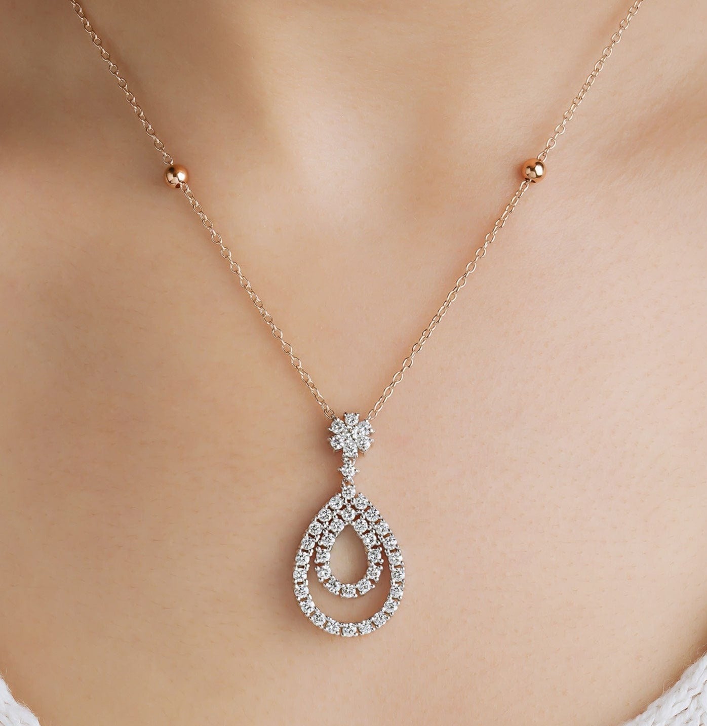 1.22 Karat Damla Sallantılı Pırlantalı Kolye - RNF0138 | Pırlanta Kolye | Ronaff Pırlanta | Tektaş Yüzük, Pırlanta Yüzük, Kolye, Küpe