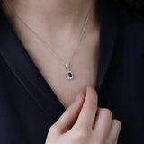 1.55 Karat Baget Kesim Safir Pırlantalı Kolye - RNF0356 | Renkli Taşlı Kolyeler | Ronaff Pırlanta | Tektaş Yüzük, Pırlanta Yüzük, Kolye, Küpe