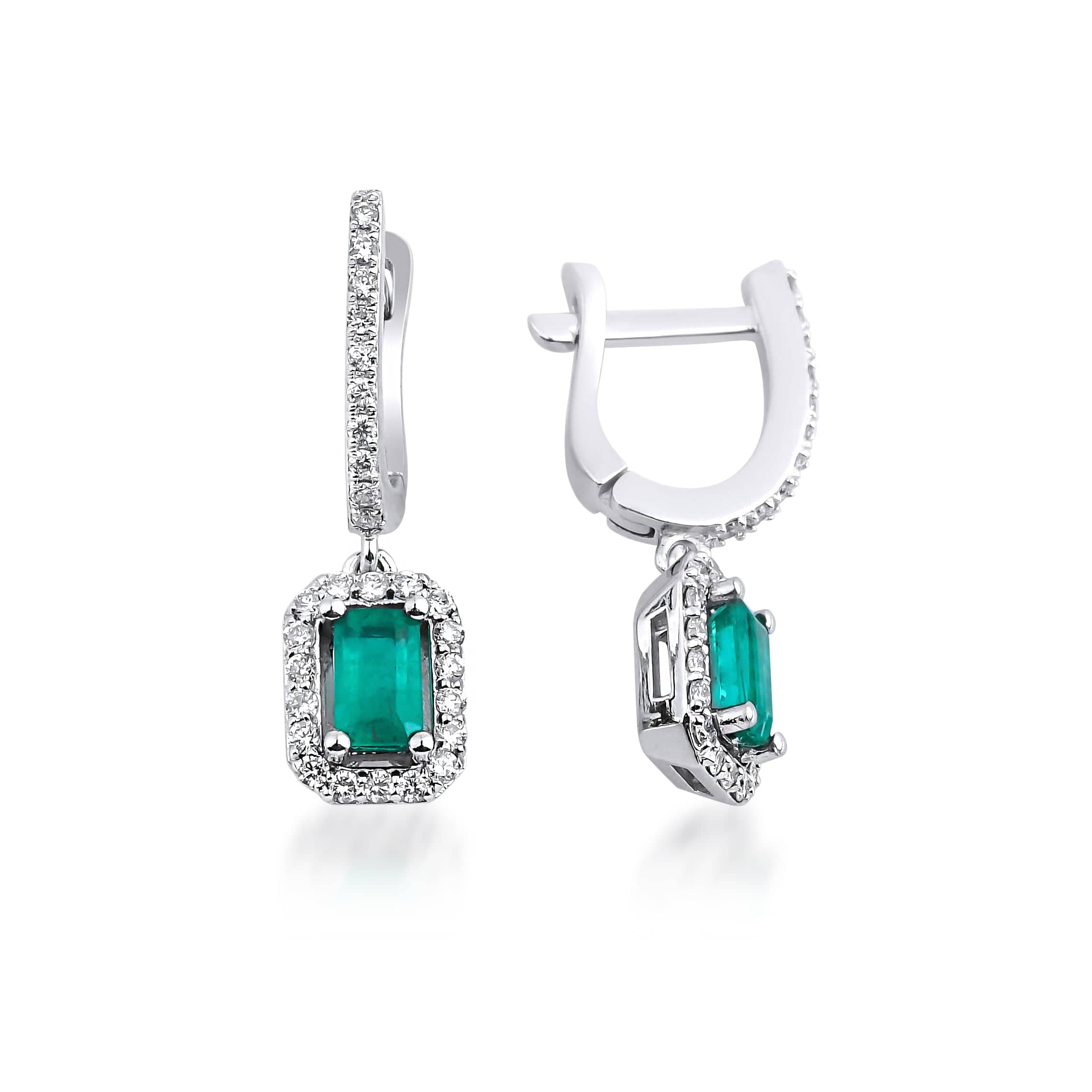 1.60 Karat Baget Kesim Zümrüt Pırlantalı Küpe - RNF0353 | Renkli Taşlı Küpe | Ronaff Pırlanta | Tektaş Yüzük, Pırlanta Yüzük, Kolye, Küpe