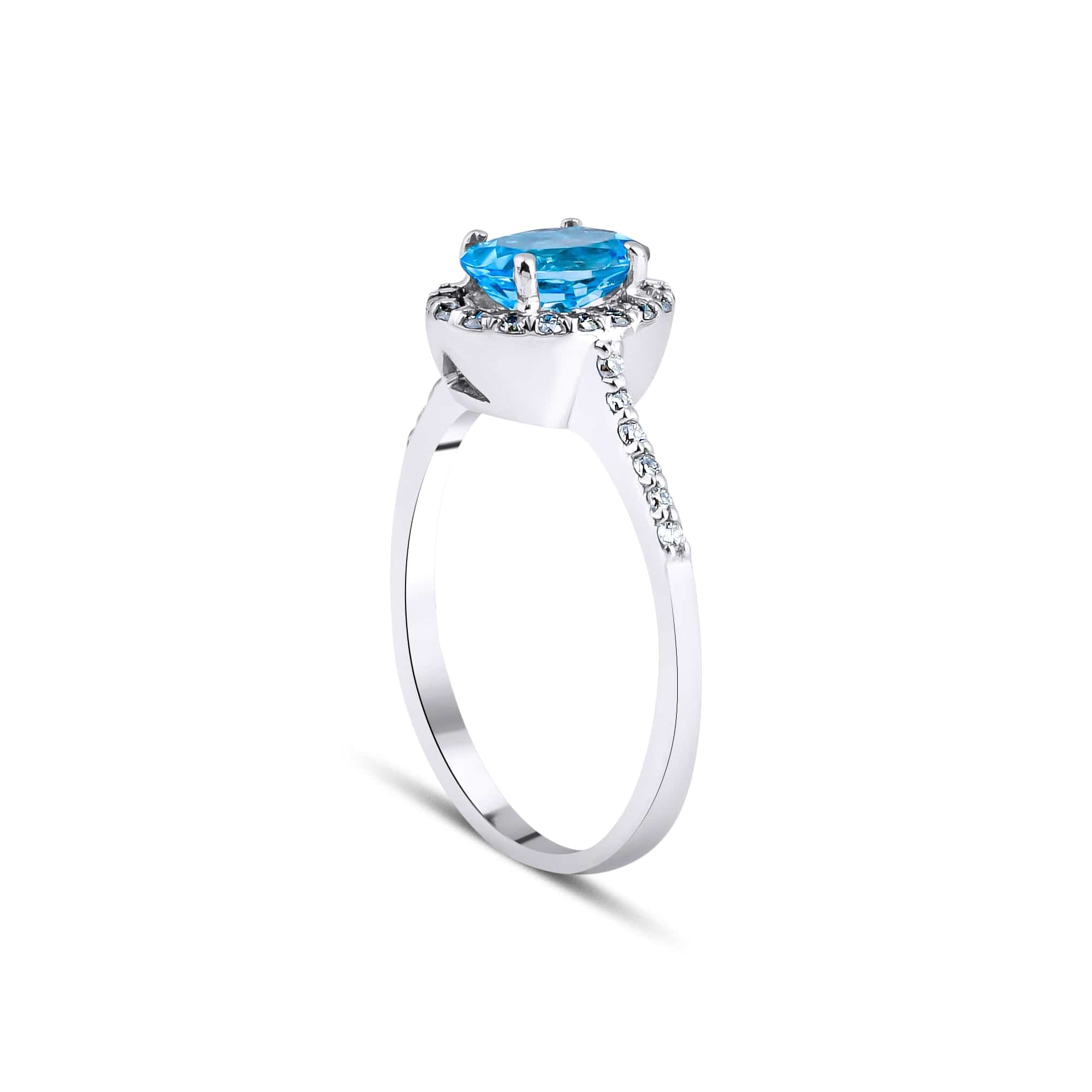 1.62 Karat Oval Mavi Topaz Pırlantalı Yüzük - RNF0252 | Renkli Pırlantalı Yüzükler | Ronaff Pırlanta | Tektaş Yüzük, Pırlanta Yüzük, Kolye, Küpe