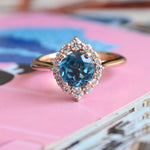 1.67 Karat London Blue Topaz Pırlantalı Yüzük - RNF0140 | Renkli Pırlantalı Yüzükler | Ronaff Pırlanta | Tektaş Yüzük, Pırlanta Yüzük, Kolye, Küpe