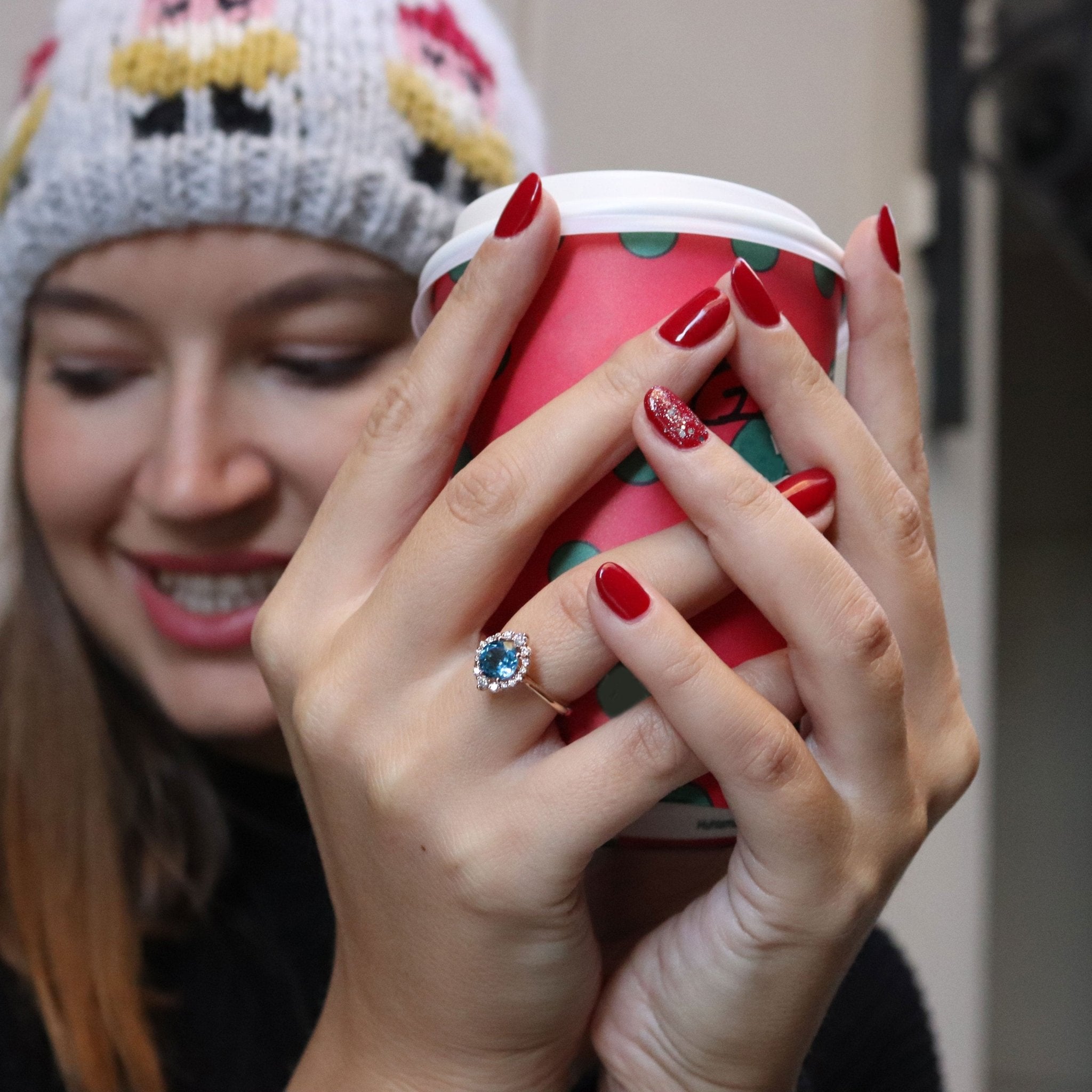 1.67 Karat London Blue Topaz Pırlantalı Yüzük - RNF0140 | Renkli Pırlantalı Yüzükler | Ronaff Pırlanta | Tektaş Yüzük, Pırlanta Yüzük, Kolye, Küpe