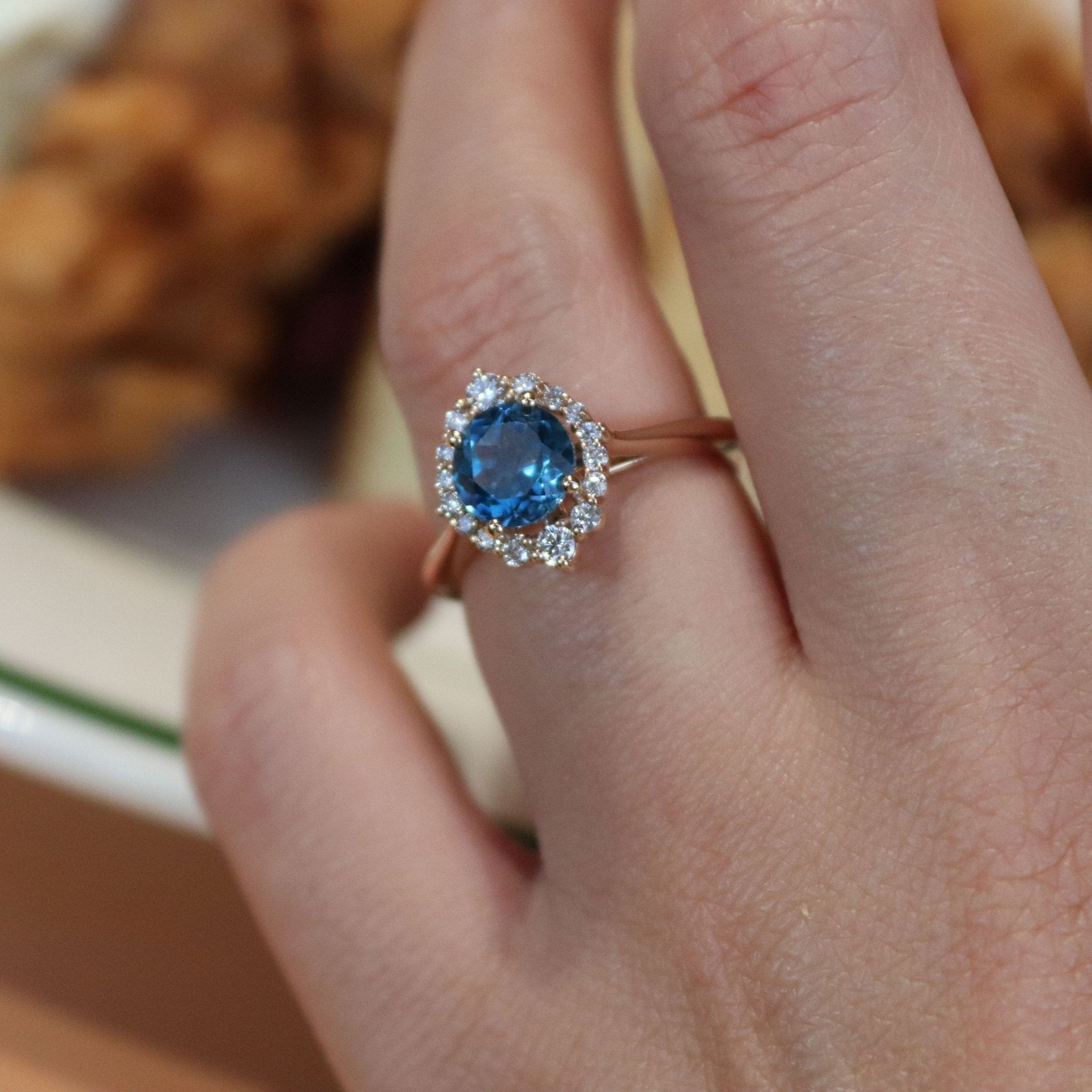 1.67 Karat London Blue Topaz Pırlantalı Yüzük - RNF0140 | Renkli Pırlantalı Yüzükler | Ronaff Pırlanta | Tektaş Yüzük, Pırlanta Yüzük, Kolye, Küpe