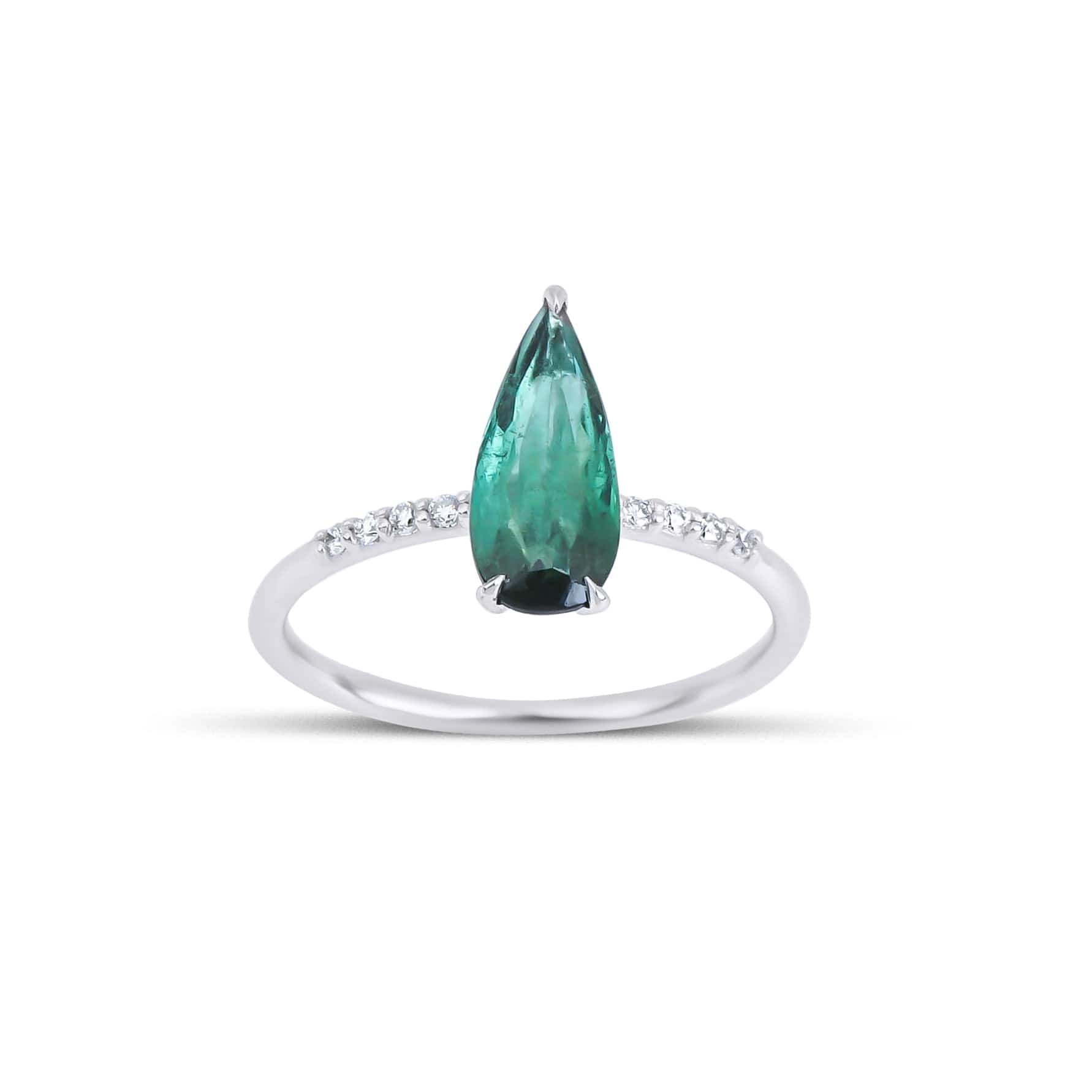 1.72 Karat Damla Kesim Turmalin Pırlantalı Yüzük - RNF0351 | Renkli Taşlı Yüzükler | Ronaff Pırlanta | Tektaş Yüzük, Pırlanta Yüzük, Kolye, Küpe