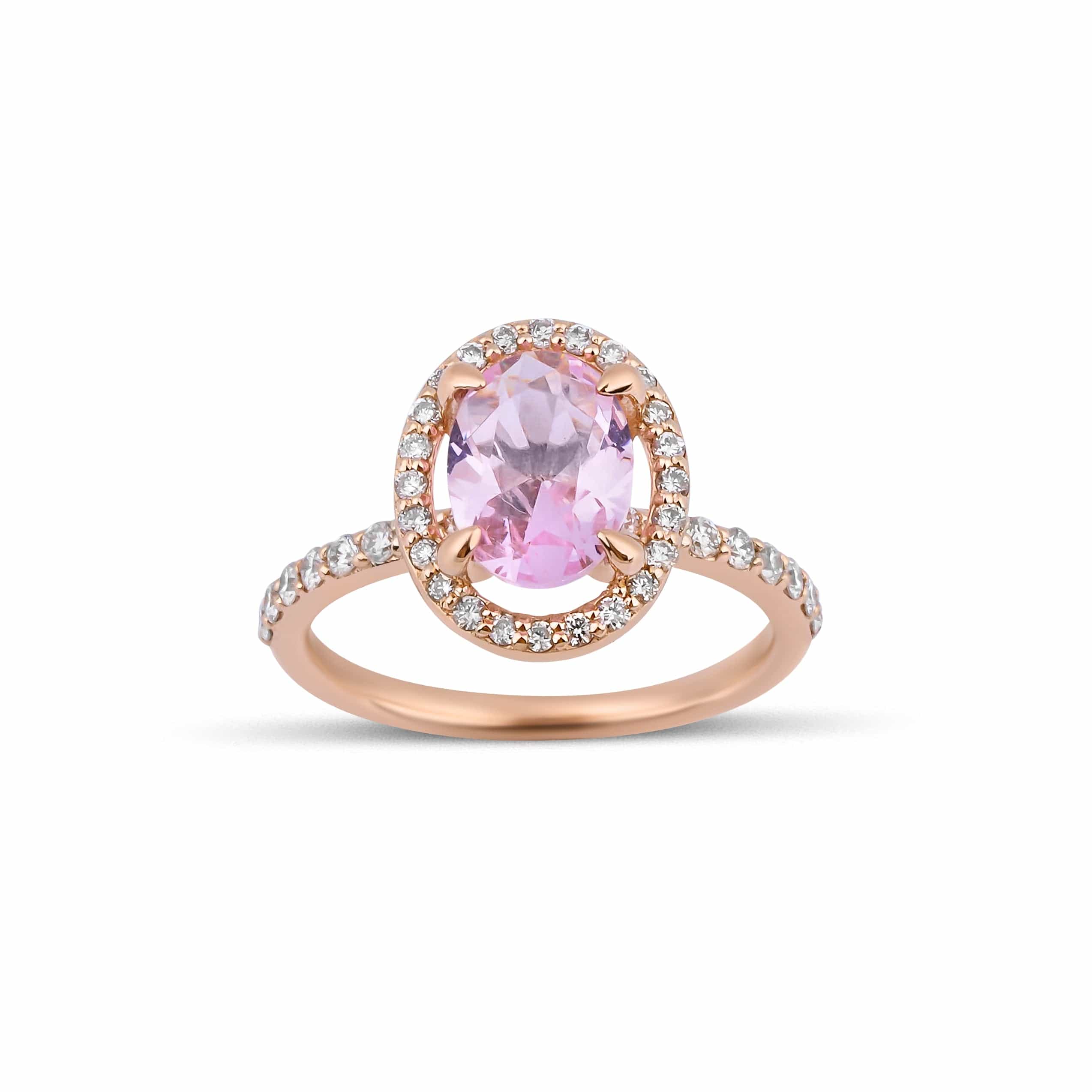 1.90 Karat Morganit Pırlantalı Yüzük - RNF0644 | Renkli Taşlı Yüzükler | Ronaff Pırlanta | Tektaş Yüzük, Pırlanta Yüzük, Kolye, Küpe