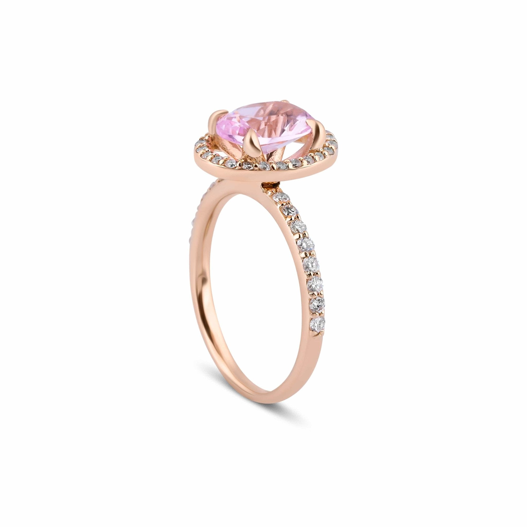 1.90 Karat Morganit Pırlantalı Yüzük - RNF0644 | Renkli Taşlı Yüzükler | Ronaff Pırlanta | Tektaş Yüzük, Pırlanta Yüzük, Kolye, Küpe