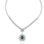 4.65 Karat Pırlanta & 3.35 Karat Damla Zümrüt Altın Kolye - RNF0723 | gerdanlıklar | Ronaff Pırlanta | Tektaş Yüzük, Pırlanta Yüzük, Kolye, Küpe