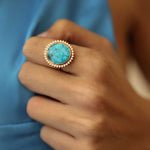 8.75 Karat Opal & Pırlantalı Özel Tasarım Yüzük ( Ocean Ring ) - RNF0706 | Renkli Taşlı Yüzükler | Ronaff Pırlanta | Tektaş Yüzük, Pırlanta Yüzük, Kolye, Küpe