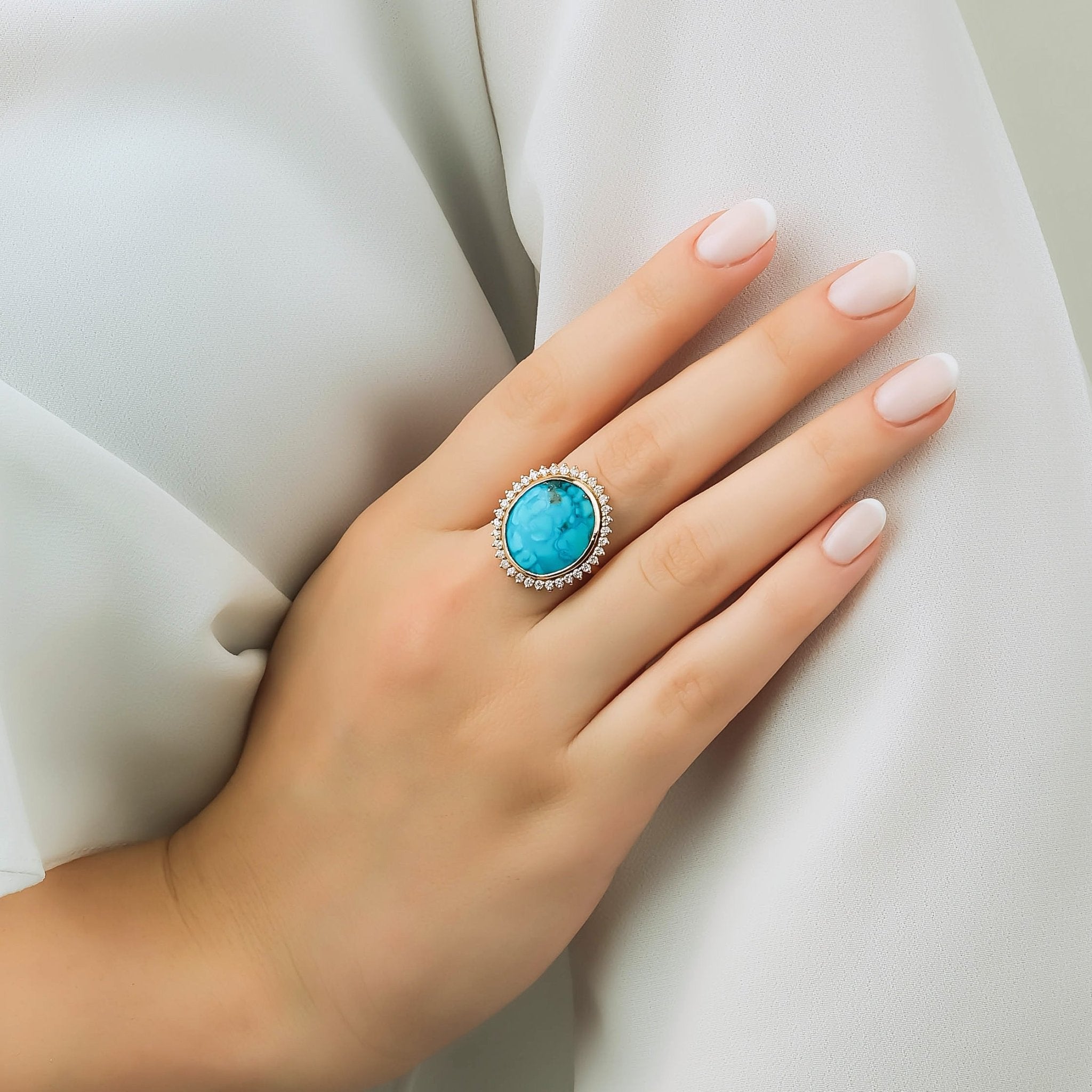 8.75 Karat Opal & Pırlantalı Özel Tasarım Yüzük ( Ocean Ring ) - RNF0706 | Renkli Taşlı Yüzükler | Ronaff Pırlanta | Tektaş Yüzük, Pırlanta Yüzük, Kolye, Küpe