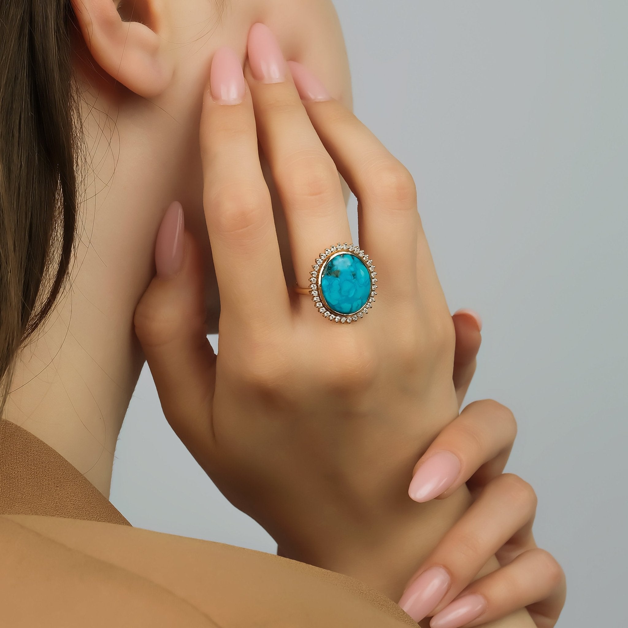 8.75 Karat Opal & Pırlantalı Özel Tasarım Yüzük ( Ocean Ring ) - RNF0706 | Renkli Taşlı Yüzükler | Ronaff Pırlanta | Tektaş Yüzük, Pırlanta Yüzük, Kolye, Küpe