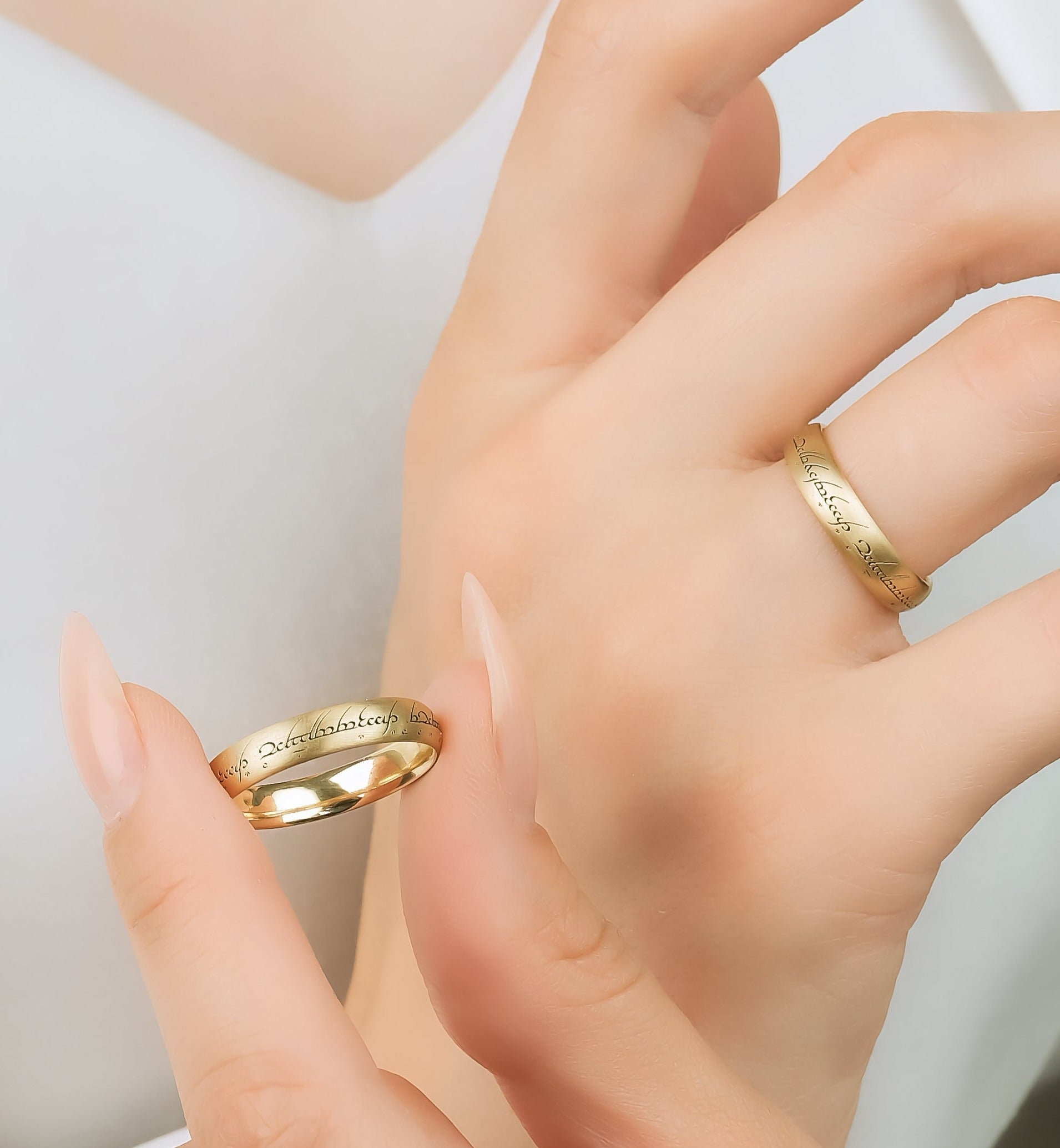 14 Ayar Sarı Altın Yüzüklerin Efendisi Alyans (The One Ring ) - RNF0703 | Tasarım Alyans | Ronaff Pırlanta | Tektaş Yüzük, Pırlanta Yüzük, Kolye, Küpe