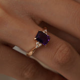 2.12 Karat Ametist Pırlantalı Yüzük - RNF0312 | Renkli Taşlı Yüzükler | Ronaff Pırlanta | Tektaş Yüzük, Pırlanta Yüzük, Kolye, Küpe