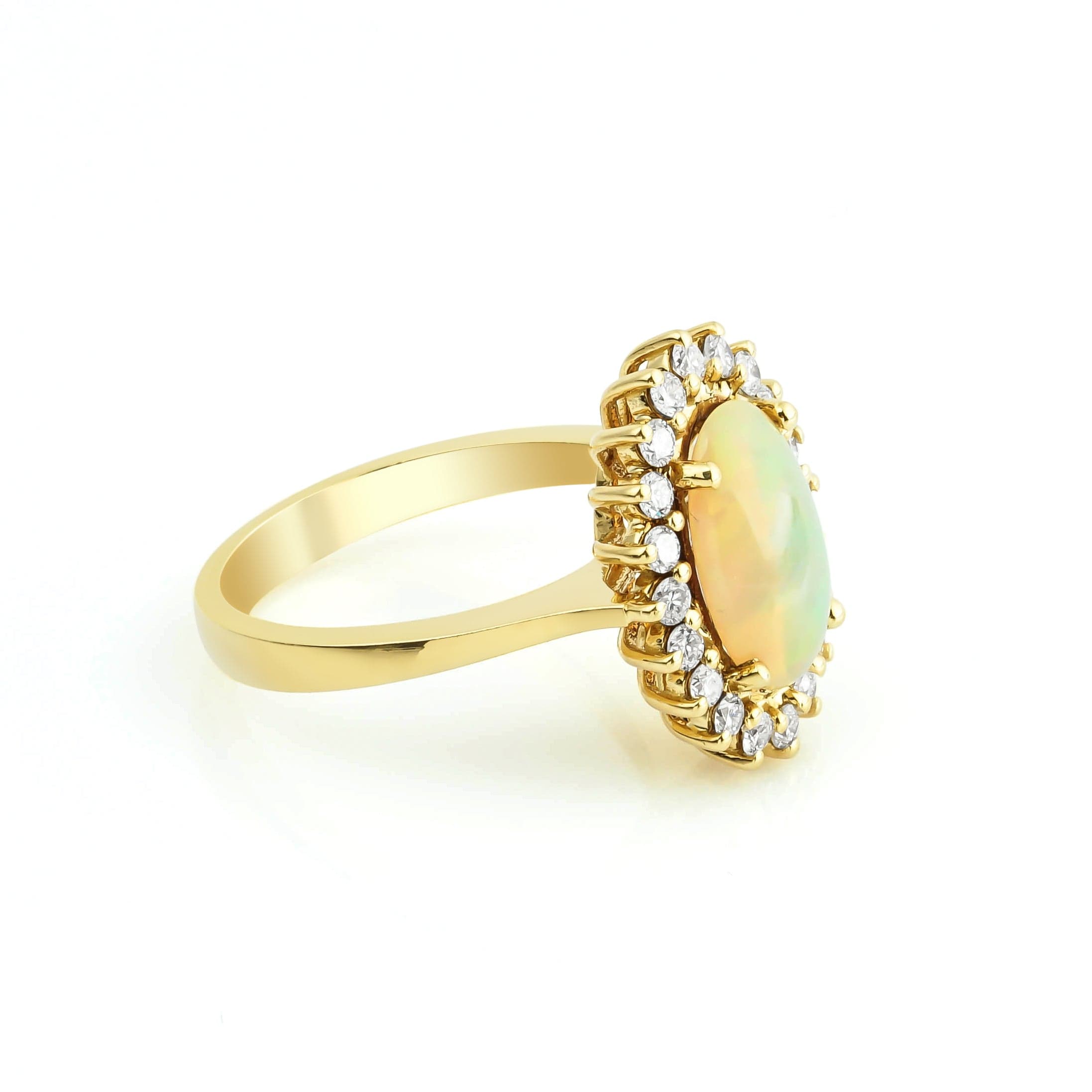 2.38 Karat Opal & 0.14 Karat Pırlantalı Yüzük - RNF0151 | Renkli Taşlı Yüzükler | Ronaff Pırlanta | Tektaş Yüzük, Pırlanta Yüzük, Kolye, Küpe