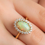 2.38 Karat Opal & 0.14 Karat Pırlantalı Yüzük - RNF0151 | Renkli Taşlı Yüzükler | Ronaff Pırlanta | Tektaş Yüzük, Pırlanta Yüzük, Kolye, Küpe