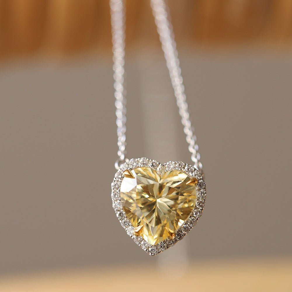 2.58 Karat Kalp Quartz Taşı ve Pırlantalı Tasarım Kolye - RNF0674 | Pırlanta Kolye | Ronaff Pırlanta | Tektaş Yüzük, Pırlanta Yüzük, Kolye, Küpe